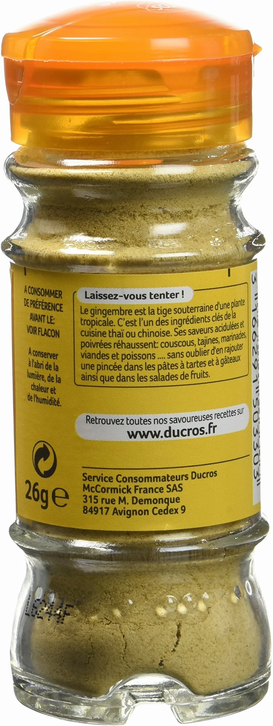 Ducros Gingembre moulu 26 g - Lot de 3