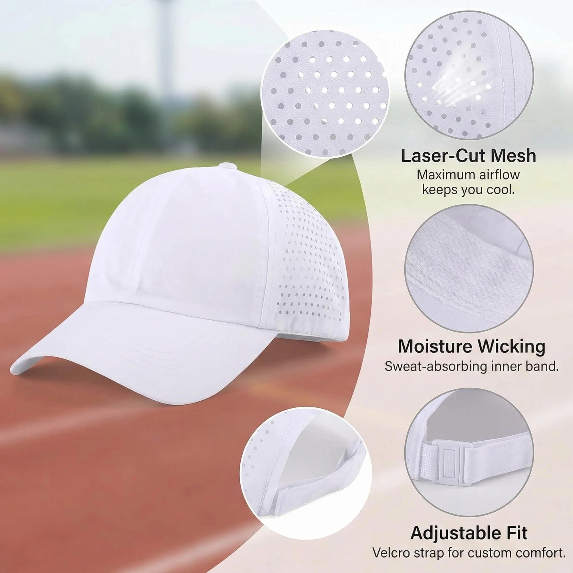 YAMEE Casquette Queue de Cheval Femme Imperméable Anti-UV Été Maille Léger Respirant