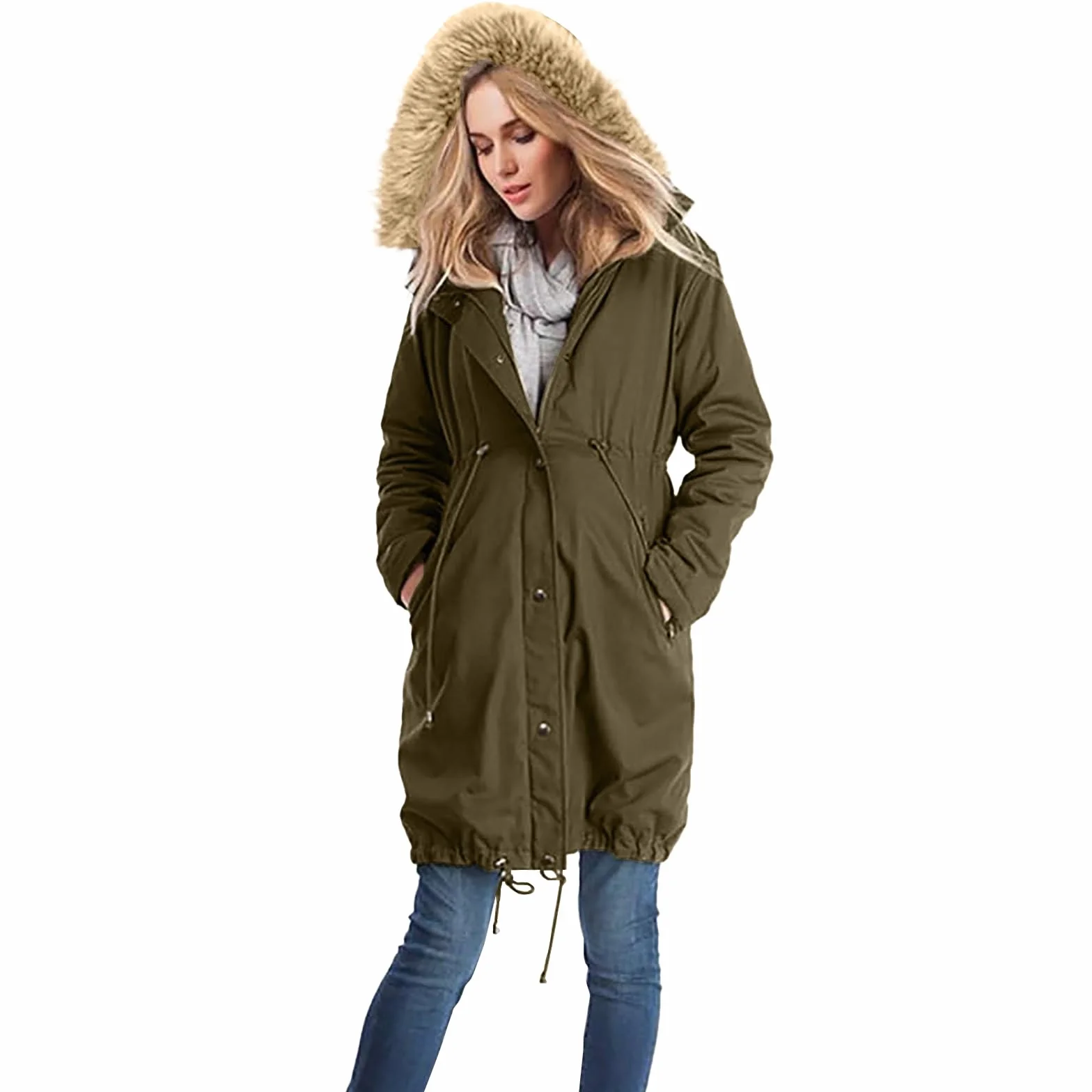 Manteau de maternité 3 en 1 imperméable longue femme capuche coupe-vent hiver