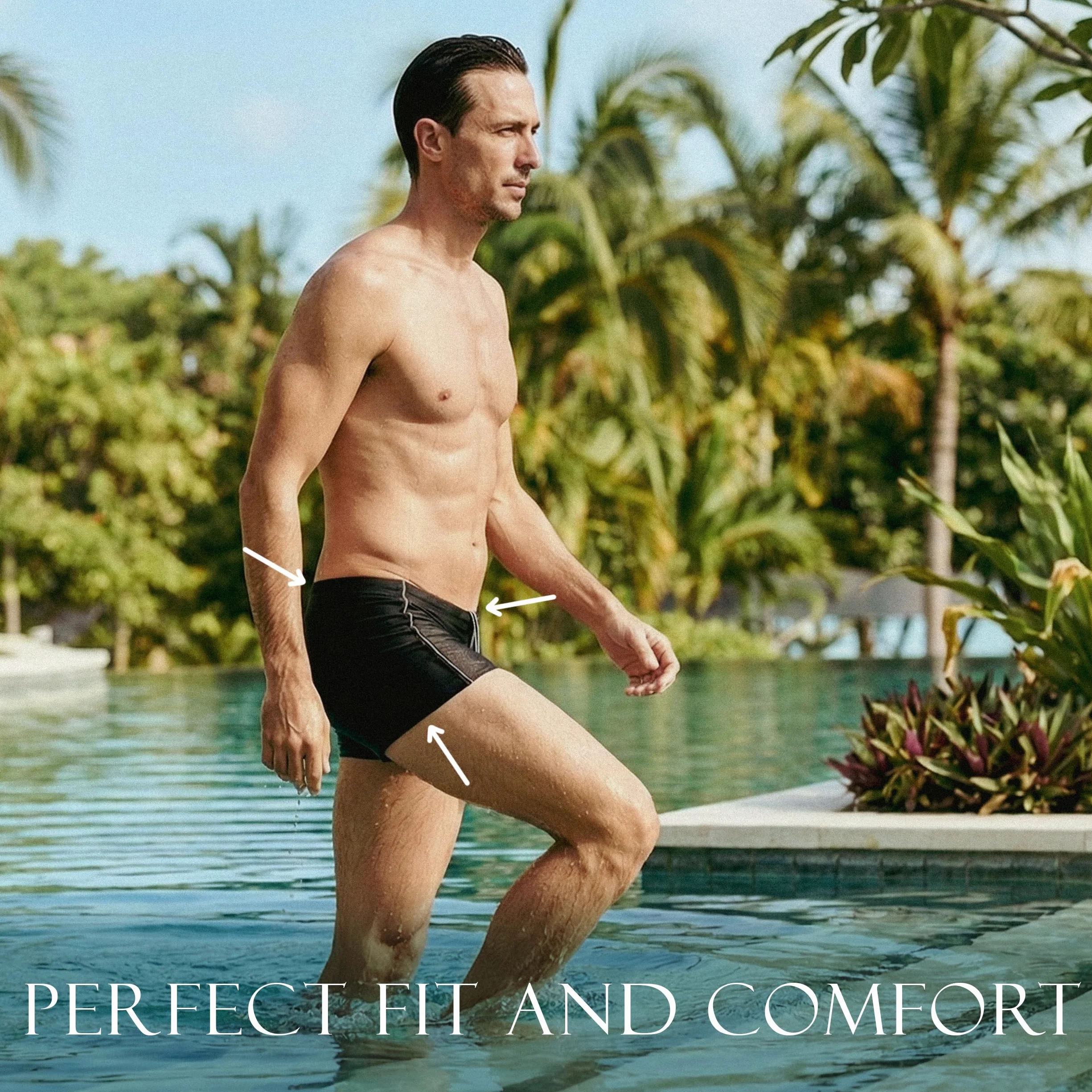 MANA MANA Maillot de Bain Homme Séchage Rapide Résistant au Chlore Taille Élastique Cordon Ajustable Grande Taille Natation Plage