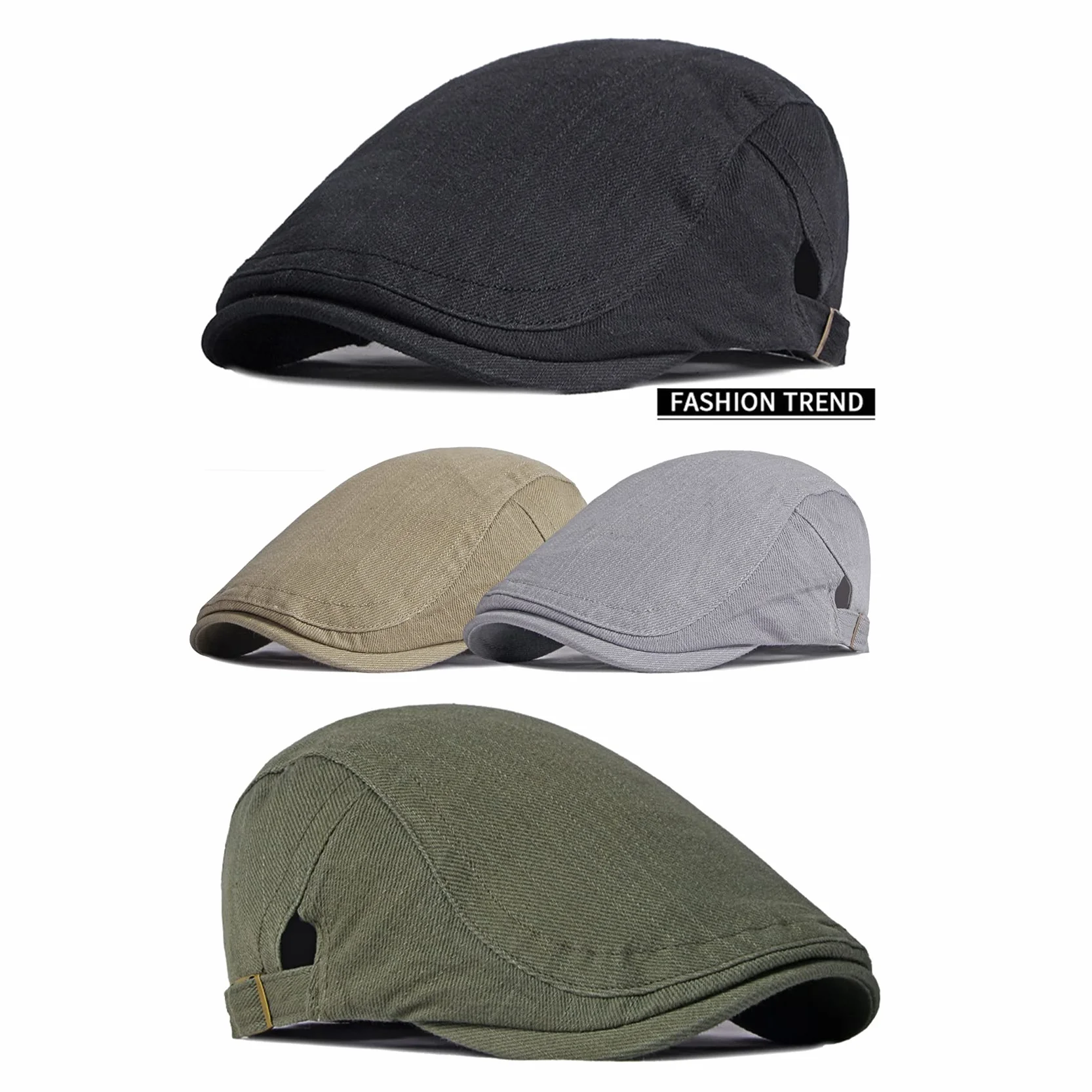 Béret Homme Femme Respirant Casquette Plate Ancien Conduite Golf Chapeau Gavroche Réglable Vintage Gatsby Ivy Cap Printemps Été Automne