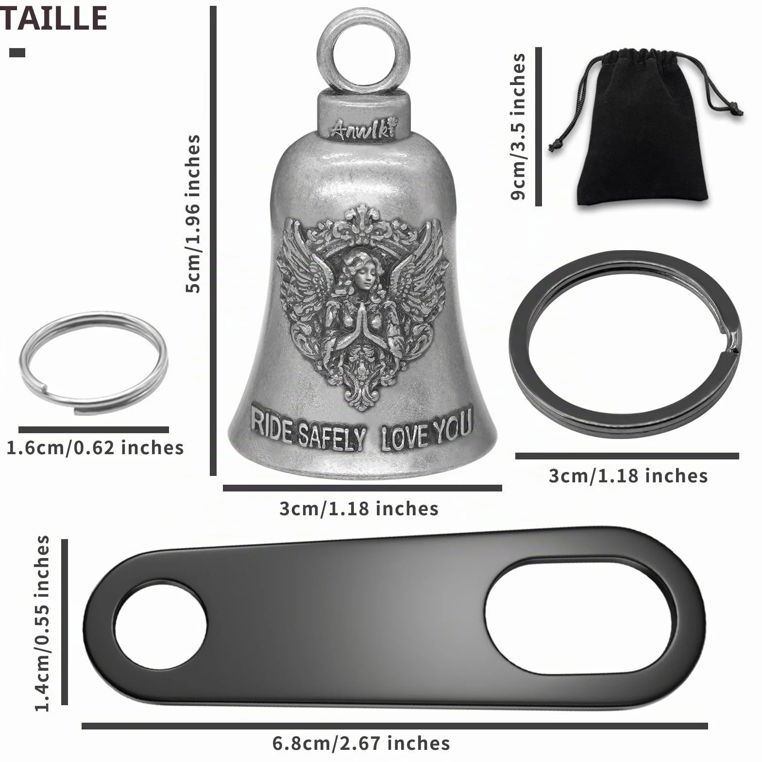 Cloche Gremlin motard porte-clés 2 pièces