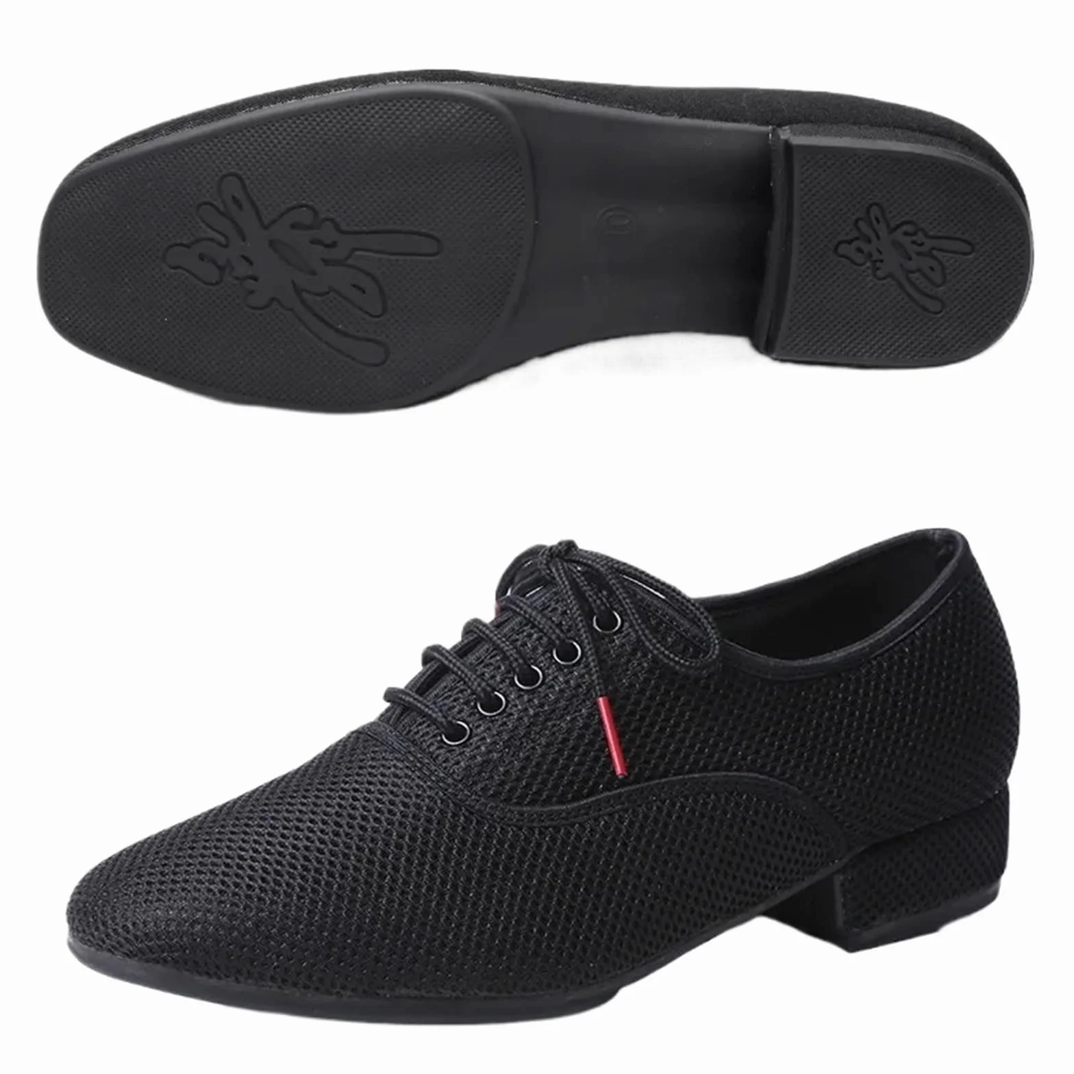 Chaussures de danse latine homme Salsa Jazz Tango maille noire semelle souple