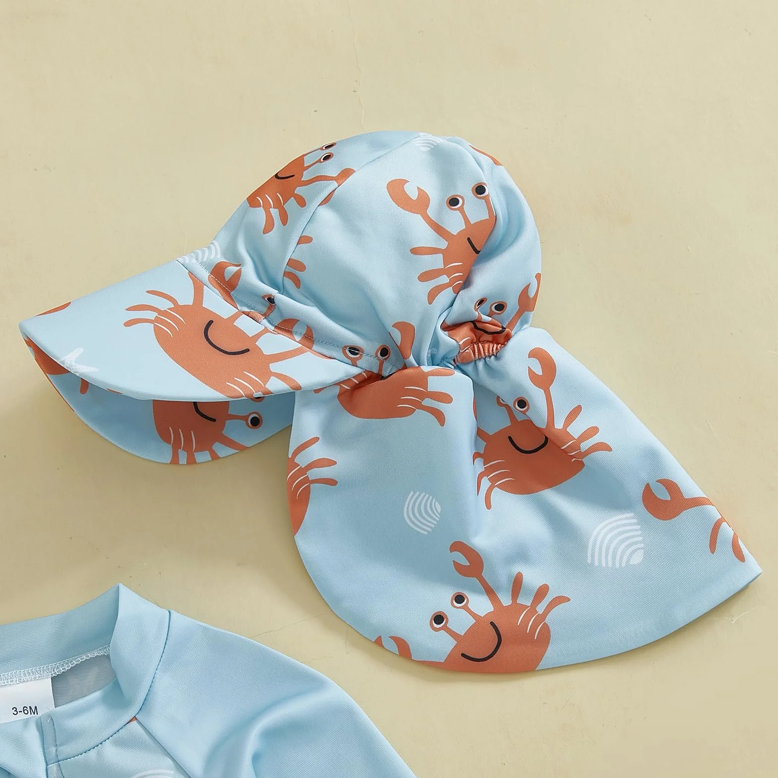 Loalirando Maillot de Bain Enfant Bébé Garçon 2 Pièces Anti-UV Combinaison Zippé Manches Longues Chapeau Large Bord
