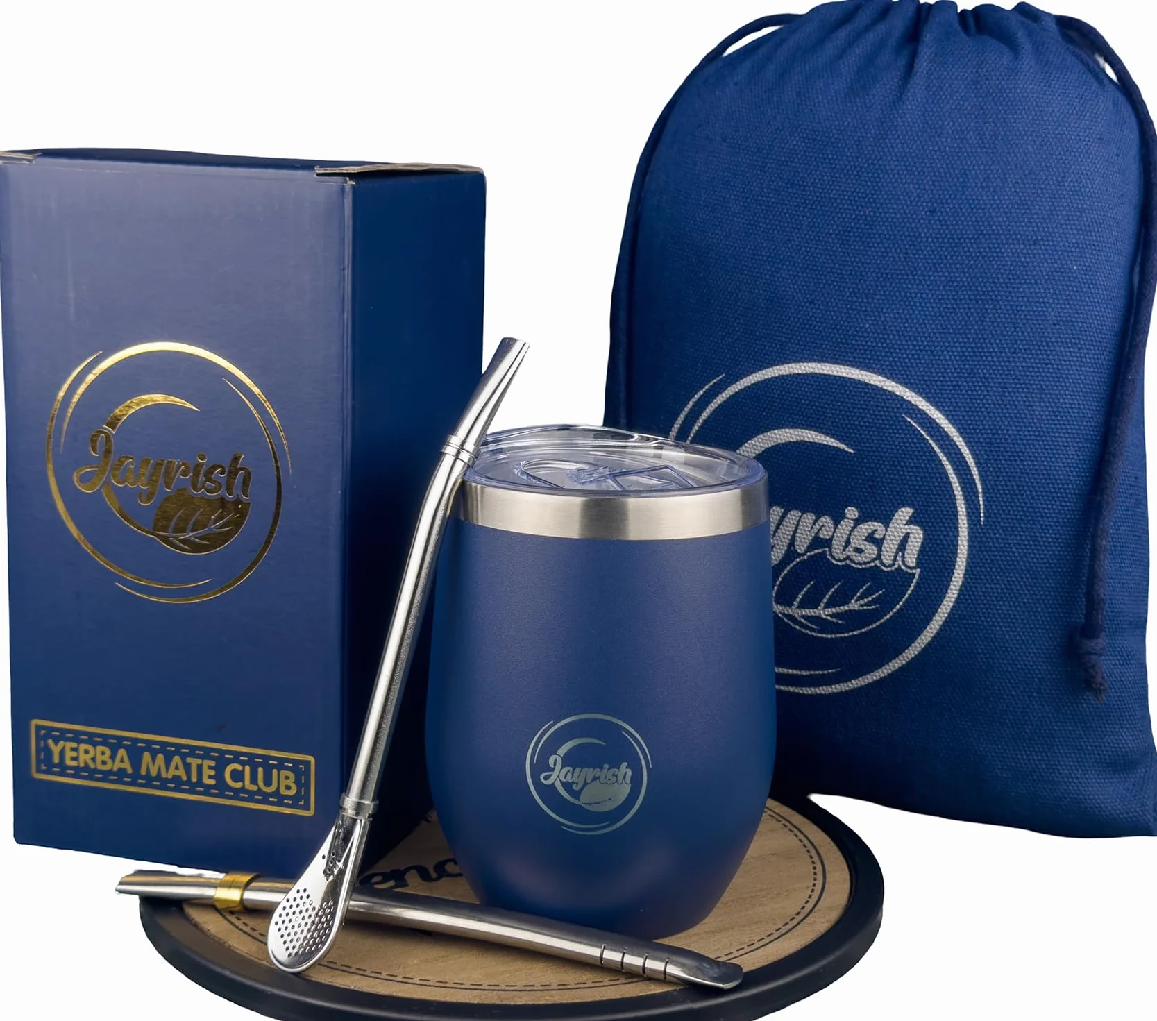 Kit Maté - Calebasse, 2 Bombillas, Tasse 355 ml en Acier Inoxydable 304, Brosse, Sac de Transport - Coffret Yerba Maté pour Expérience Sud-Américaine Authentique