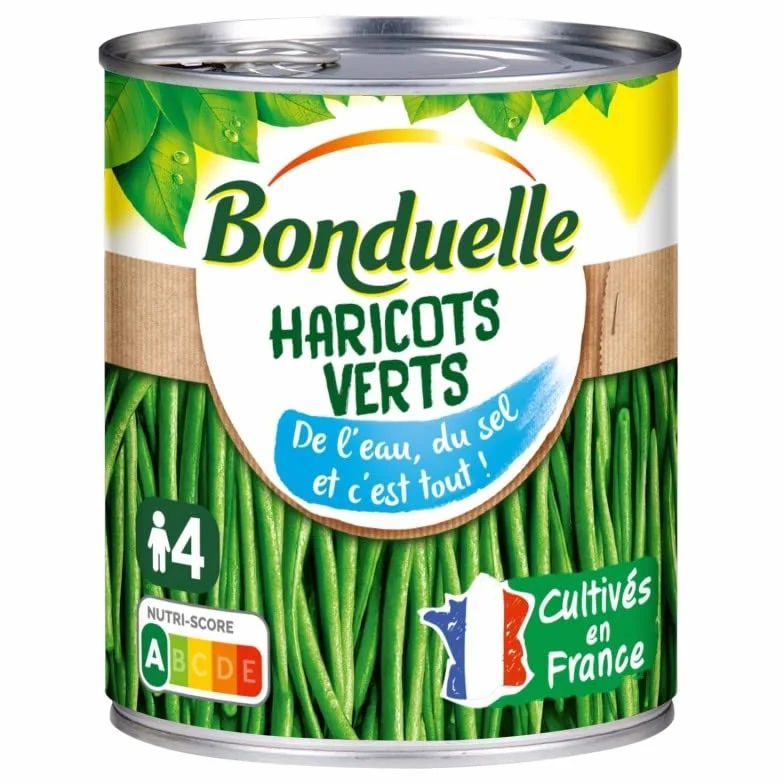 BONDUELLE - Haricots Verts Extra Fins 400G - Qualité supérieure - Idéal pour vos recettes de légumes - Conservation naturelle. - Lot De 4 - Vendu Par Lot
