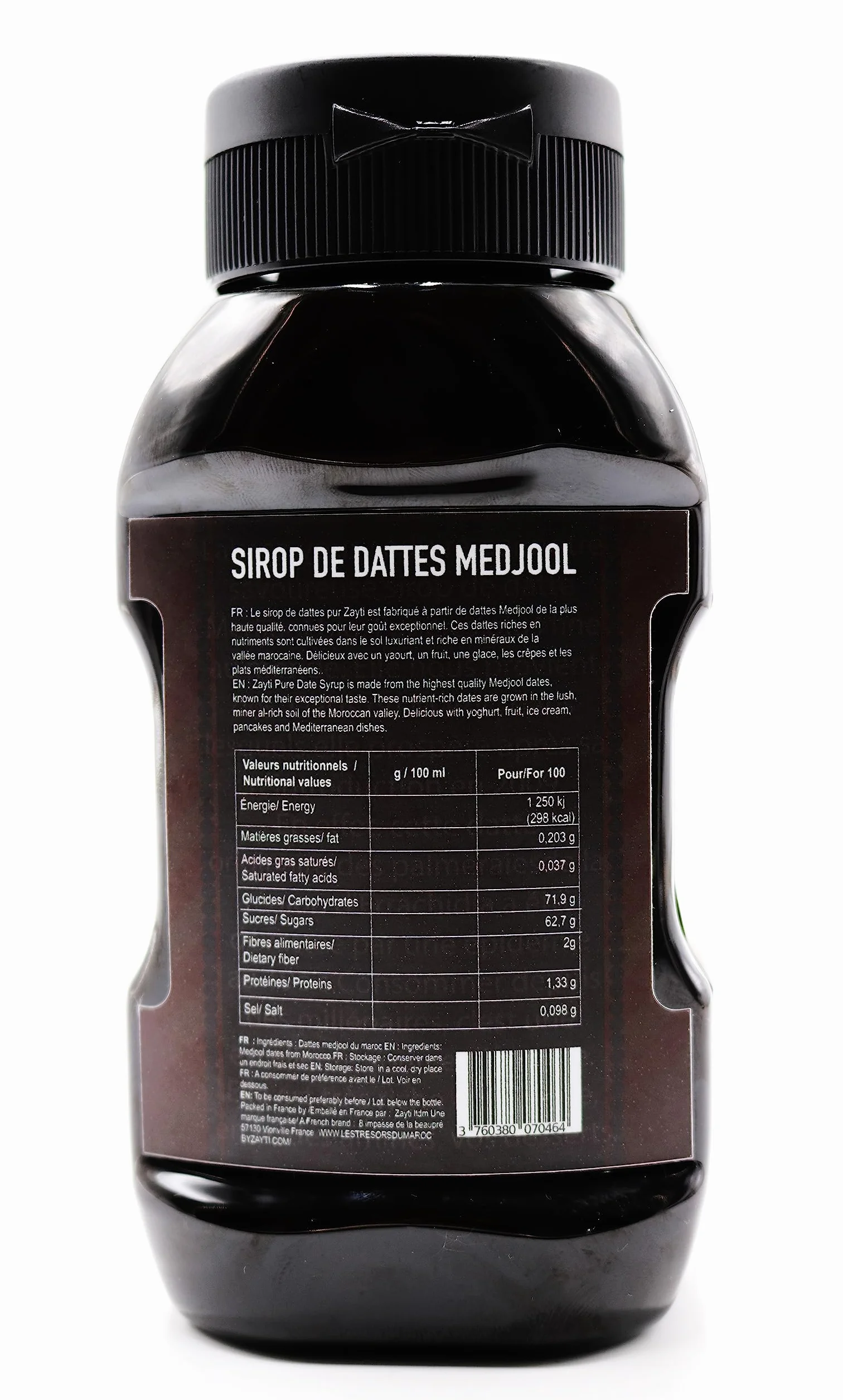 Sirop de dattes Medjoul du Maroc— Sirop de Datte 100% Pure & Naturel, sans Sucre — Sirop pour Café qui Convient aux Végan, 350g