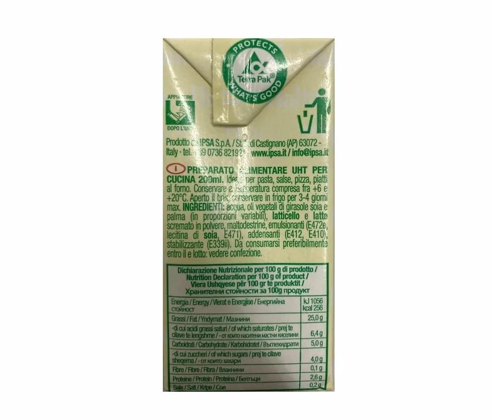 Italian Gourmet Bundle 20x Crème de cuisine UHT 200 ml + Italian Gourmet Polpa, préparation culinaire végétale longue conservation, sauce cuisine pour pâtes pizzas gratins et recettes, total 4 L