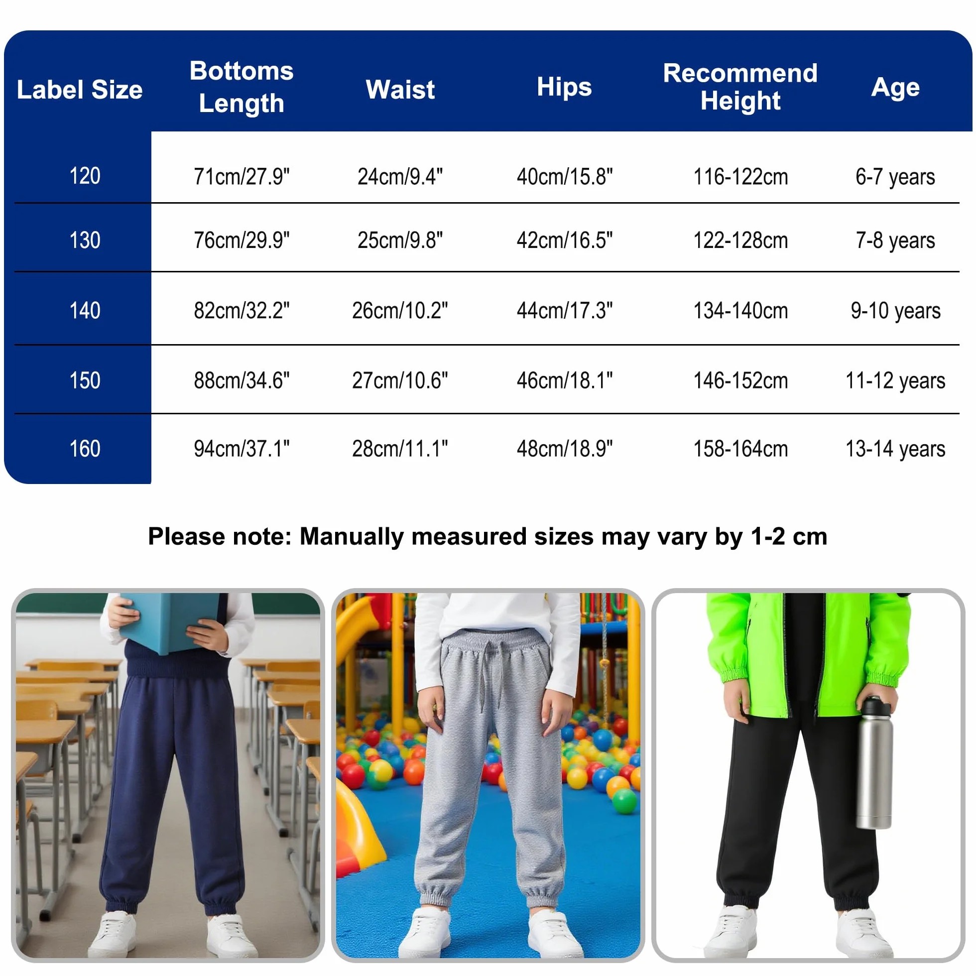 Pantalon de Jogging Garçon Taille Élastique Cordon de Serrage Poches Survêtement Confortable Doux Pantalon de Sport Enfants 6-14 Ans