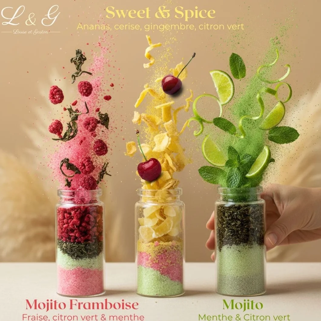 L&G - Coffret Rhum Arrangé “RhumSweetRhum” | Kit Fabrication Maison avec Épices Naturelles | 3 Fioles Saveurs Exotiques + Glaçons + Dessous de Verre | Idée Cadeau Noël ou Secret Santa