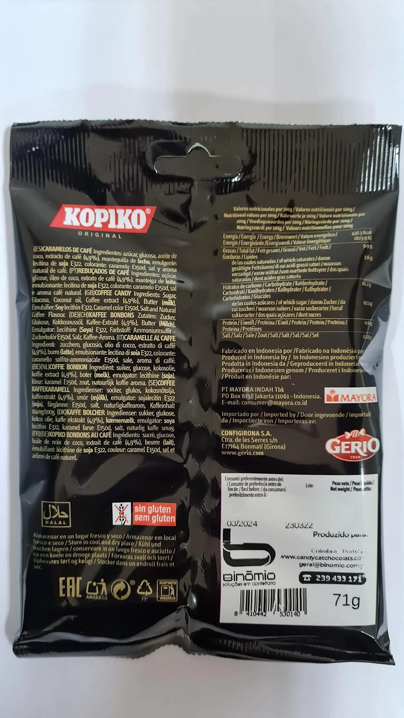 Bonbons au café Kopiko | bonbons| Coffee Candy Classic (71g x 2) + Cappuccino (71g x 2)