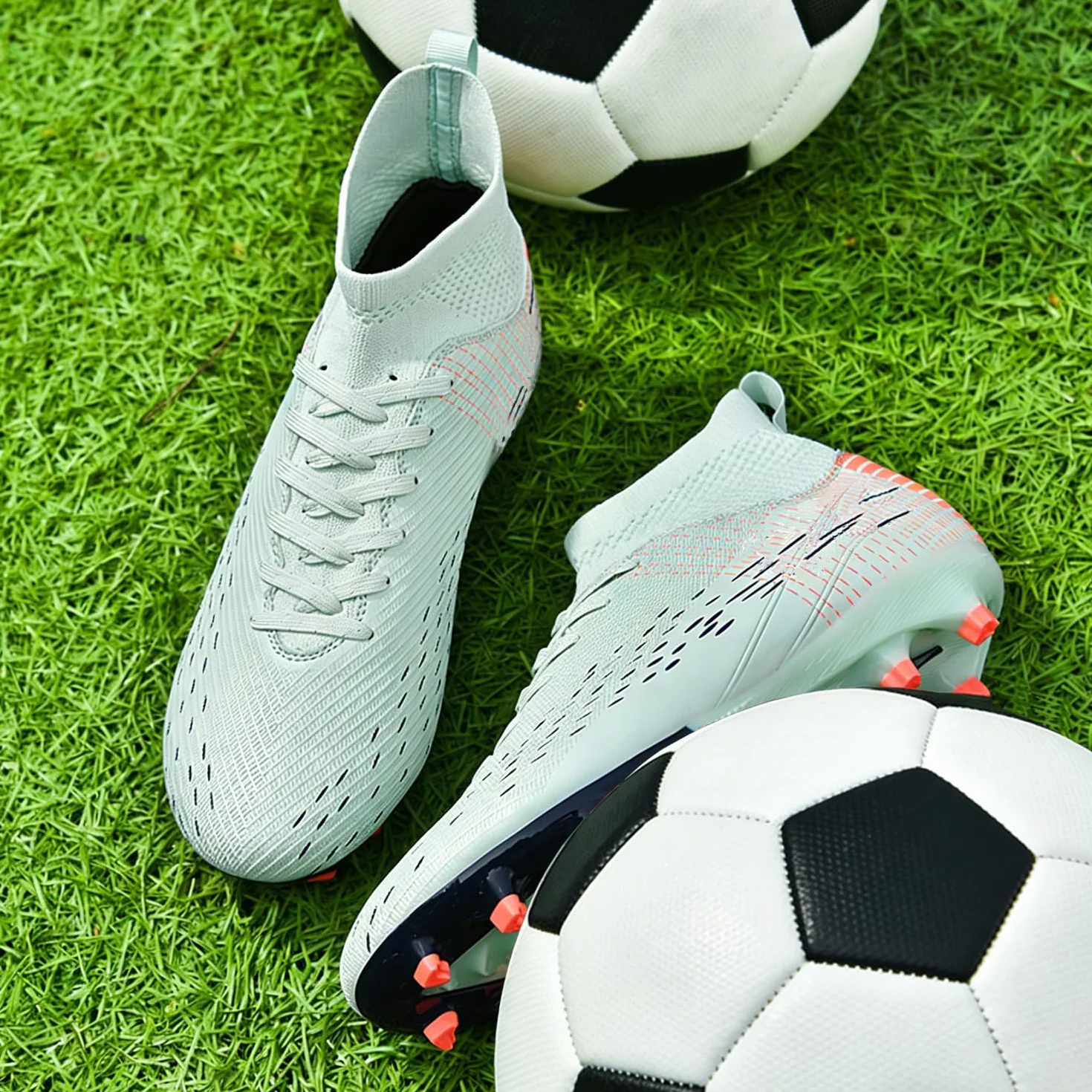 Chaussures de Football Homme High Top Crampons Antidérapant Professionnel