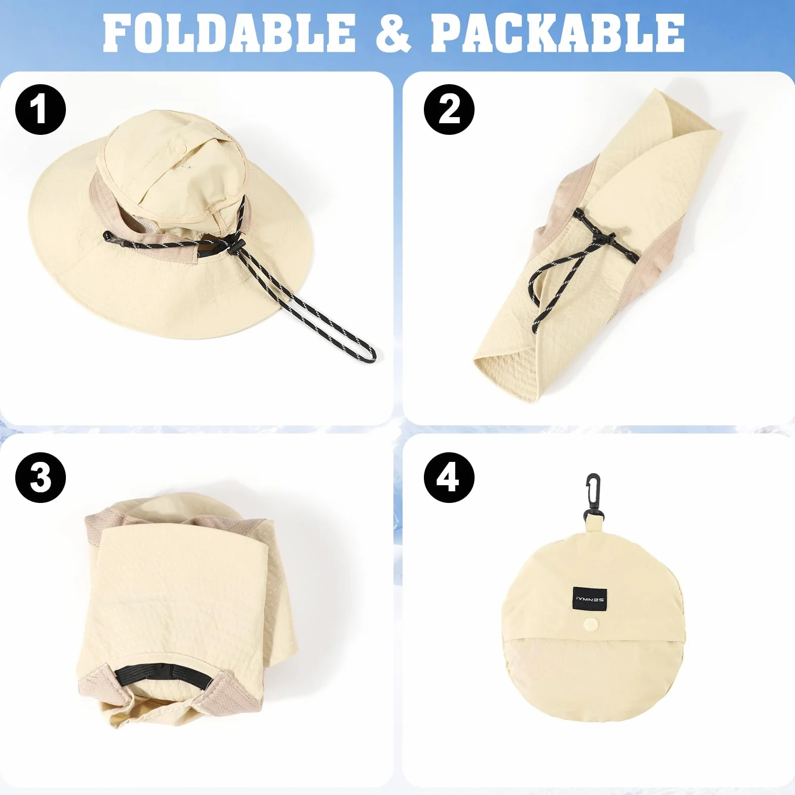Chapeau Anti UV Femme Homme, Bobs Pliable Respirant Chapeau de Pêche Protection Solaire Séchage Rapide Large Bord Chapeaux Boonie Bucket Hat Été