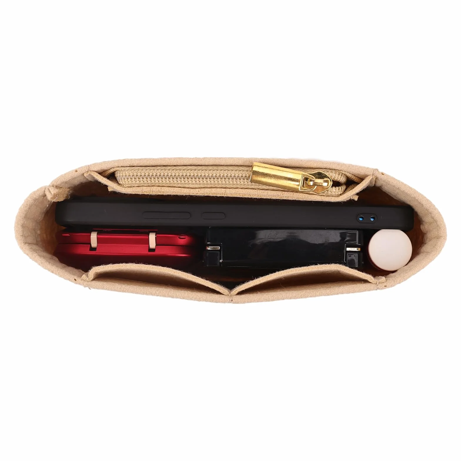 GADITIEK Organisateur de sac à main avec plusieurs poches, Beige-MINI