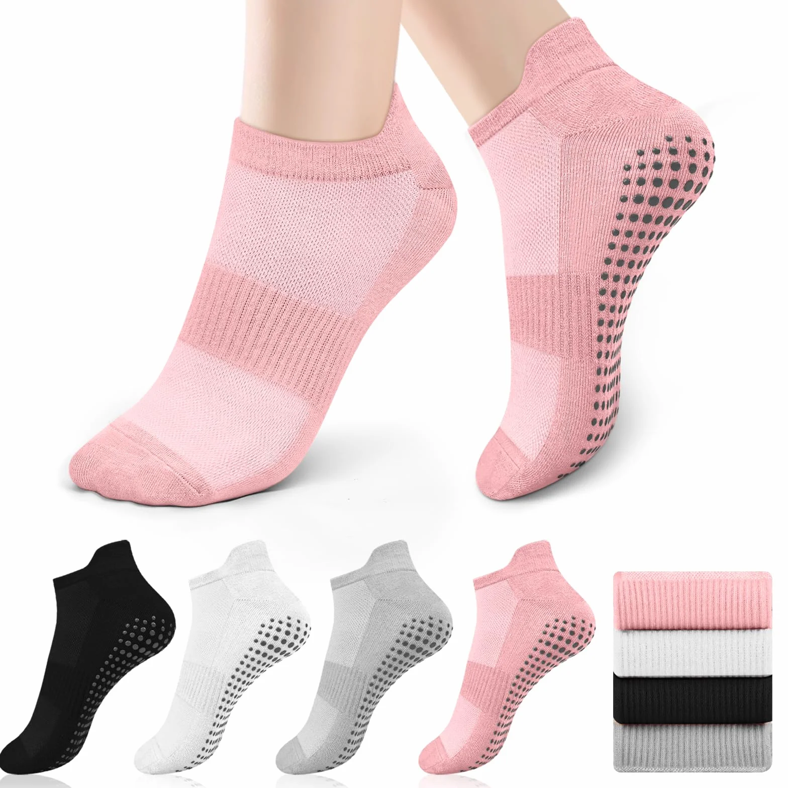 Chaussettes Pilates Femme 36-41 Anti-Dérapantes Semelle Grippée Yoga Barre Ballet Danse