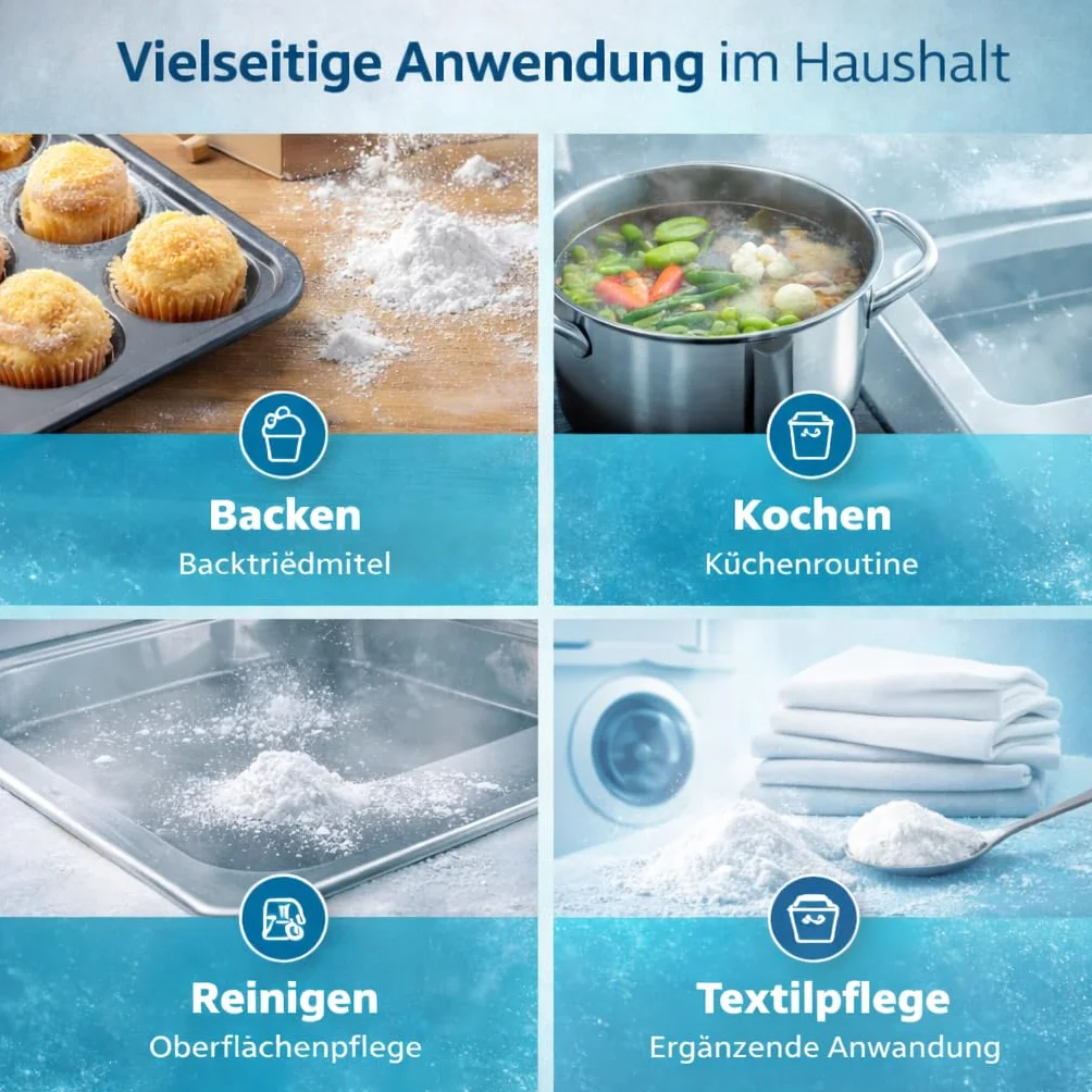 GiDeli Bicarbonate de Soude Qualité Alimentaire 10kg - Poudre de bicarbonate de sodium sans additifs - Idéal pour cuisiner, pâtisser, laver et nettoyer - Utilisation polyvalente dans la maison