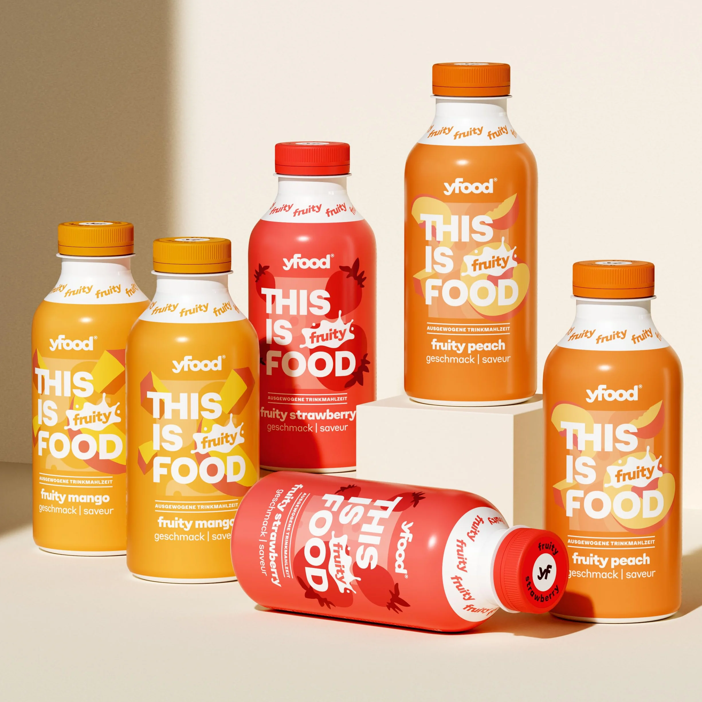 yfood Fruity Collection - repas prêt à boire, THIS IS FOOD, substitut de repas, 27 g de protéines, 26 vitamines et minéraux (6 x 500ml)