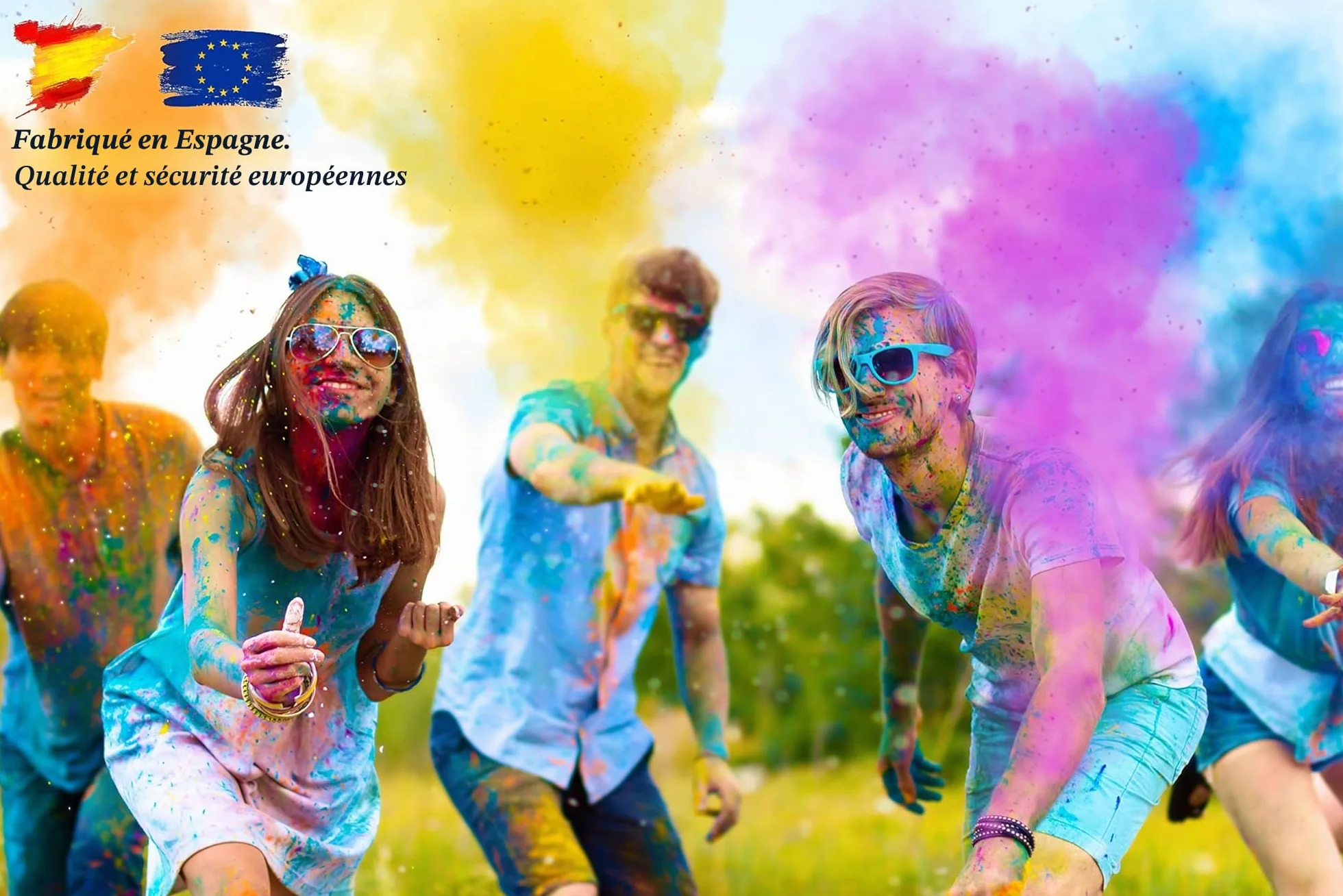 Poudre Holi - Sac 1 kg - 9 Couleurs Différentes - Peignez en Couleur vos Fêtes Holi et Holi Run