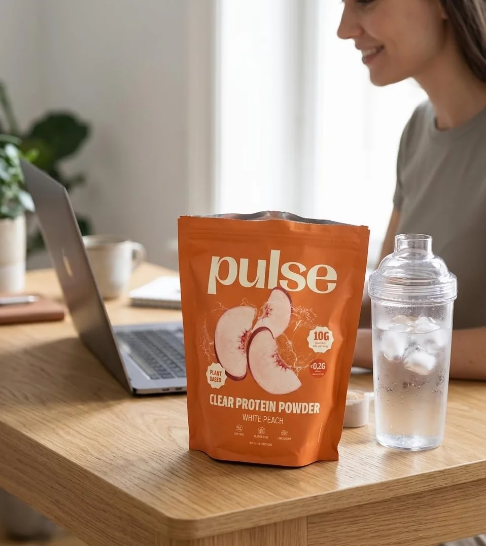 Protéine Transparente, Saveur Rafraîchissante De Pêche, 405g | Clear Protein 100 % vegan, isolat de protéine de pois de haute qualité, sans sucre, faible en calories, 10 g par portion