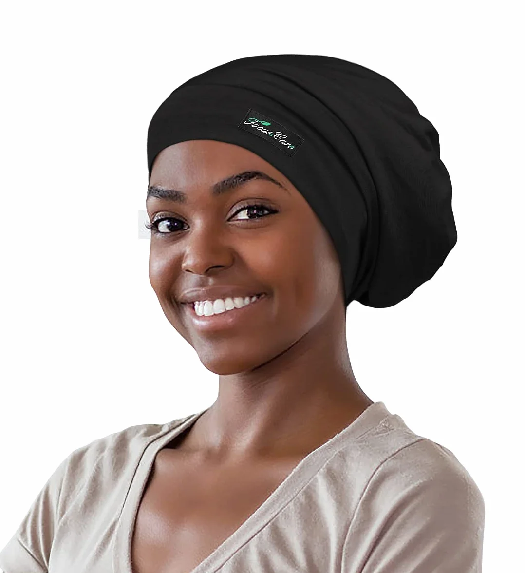 FocusCare Bonnet de Couchage réglable pour Cheveux bouclés Femmes, Extra Large Satin