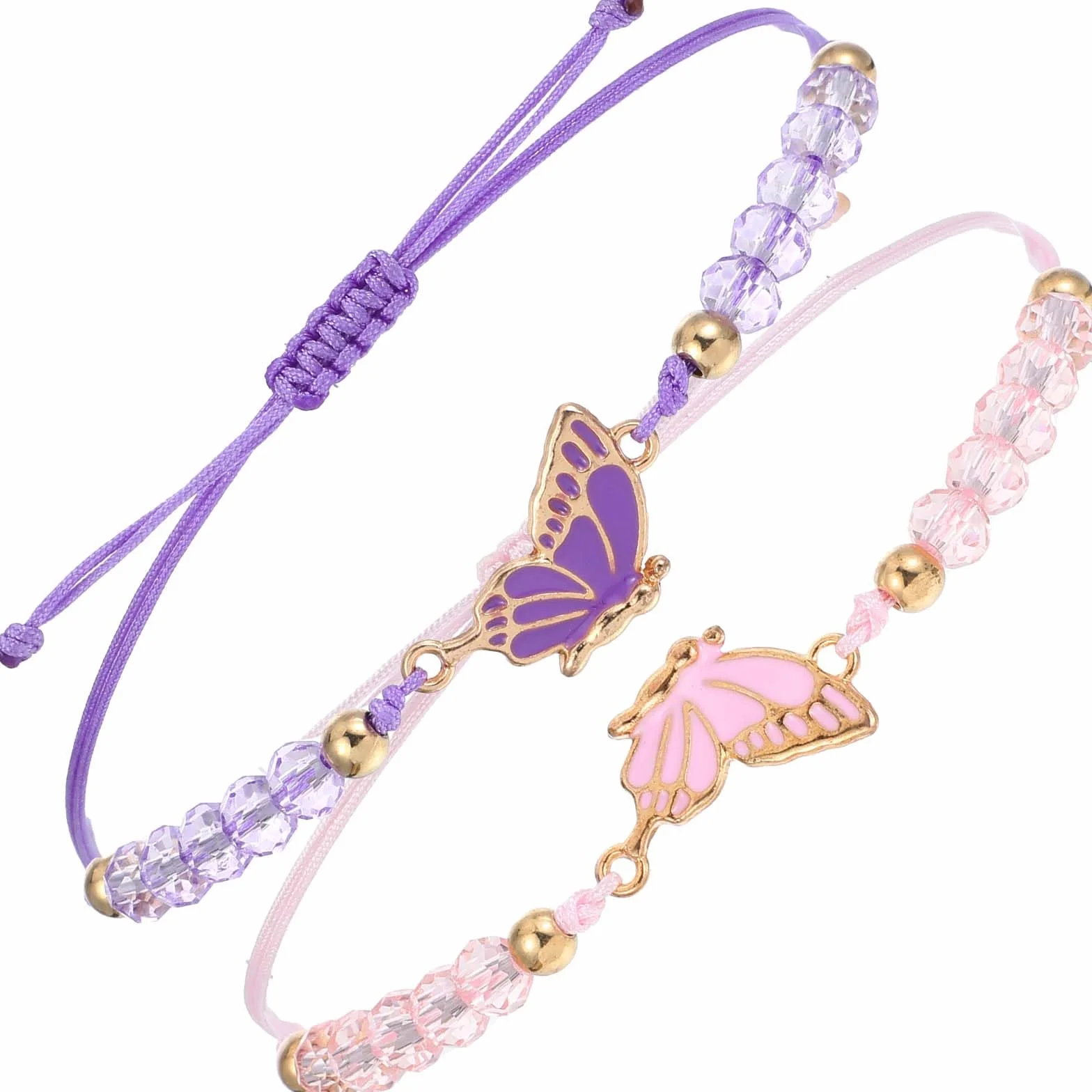 simarro Lot de 2 bracelets assortis d'amitié papillon réglables pour meilleurs amis