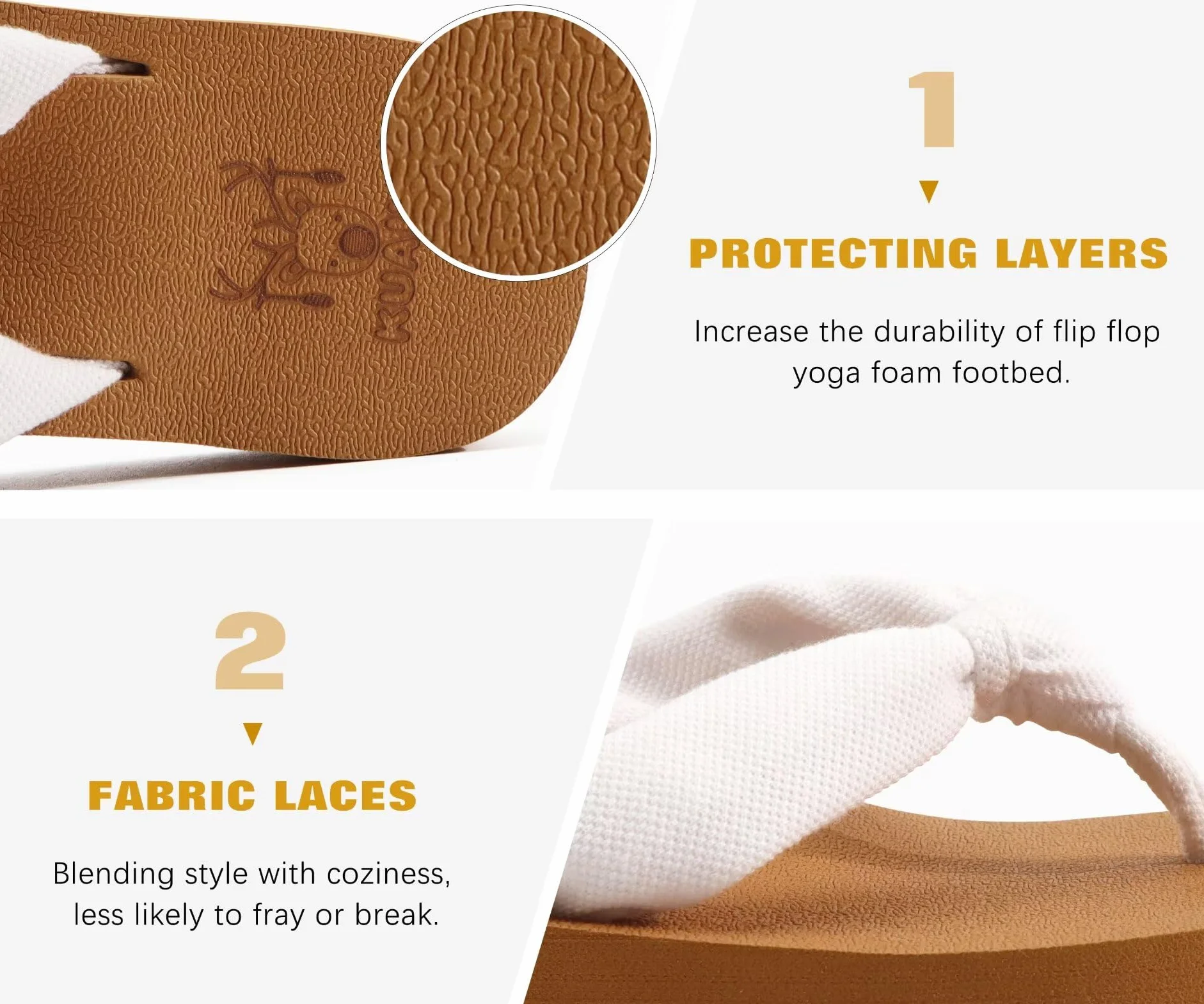 KuaiLu Tongs Femme été Tissu Thong Mousse de Yoga Plates Coussined Sandales plage piscine Chaussures