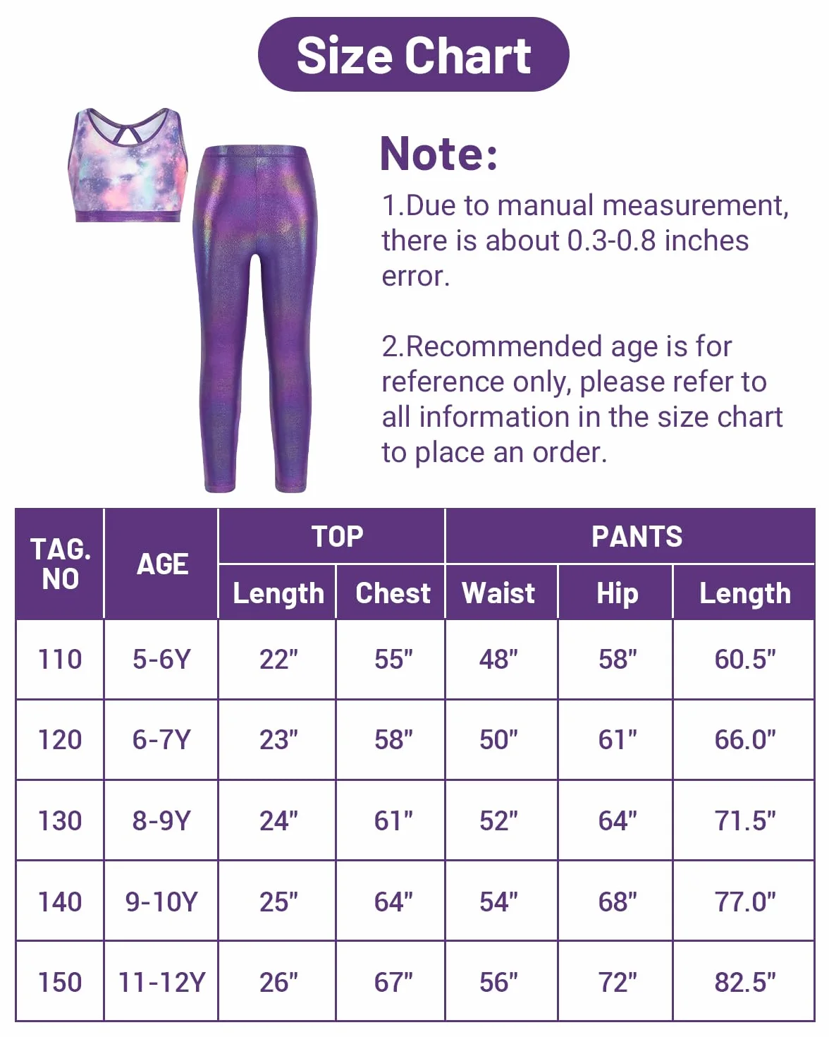 JiAmy Girls Gymnastics Leotards Two Piece Sparkly Dance Biketards Ballet Tumbling Outfit 3-12 Years