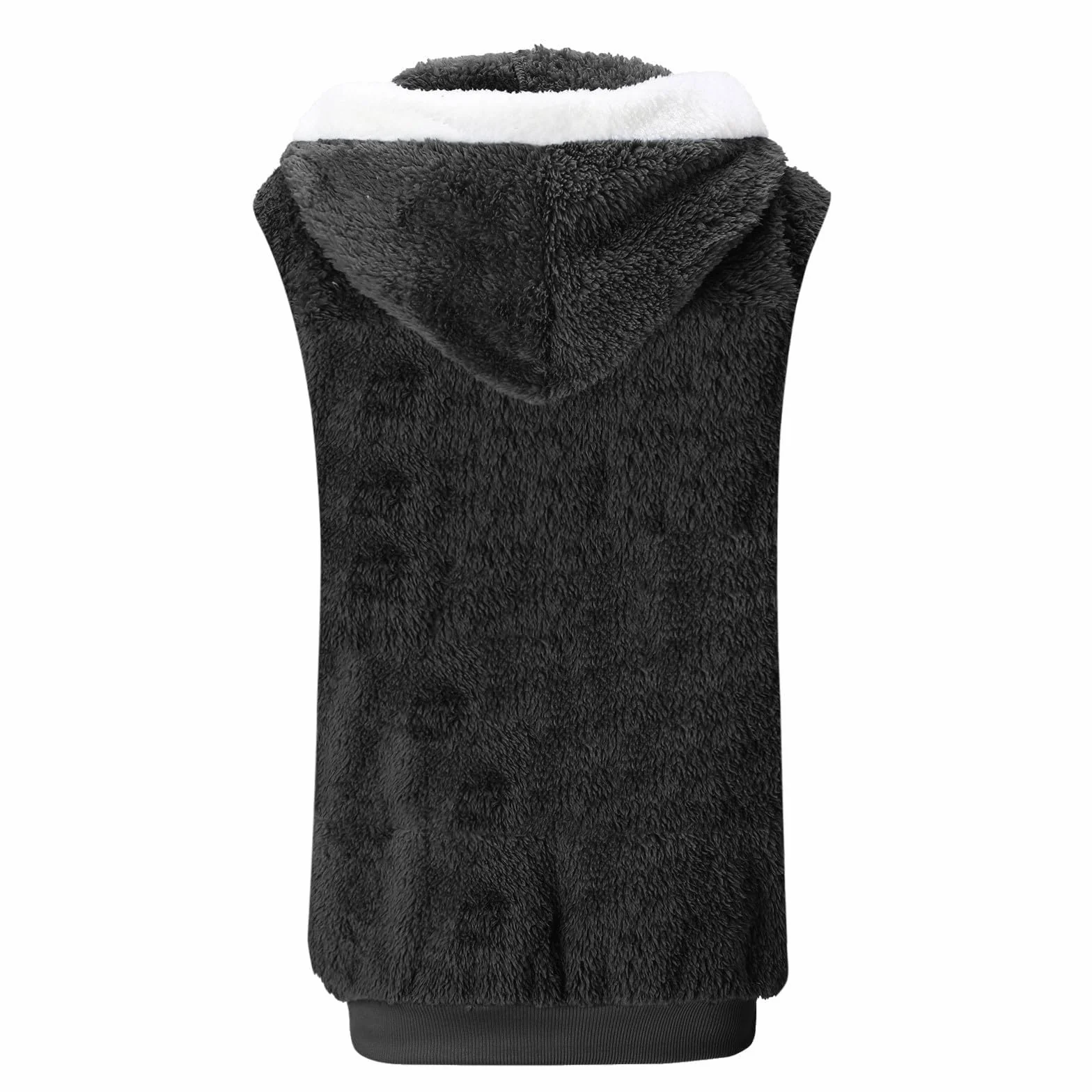 Gilet polaire pour femme Veste sherpa pelucheuse à capuche sans manches