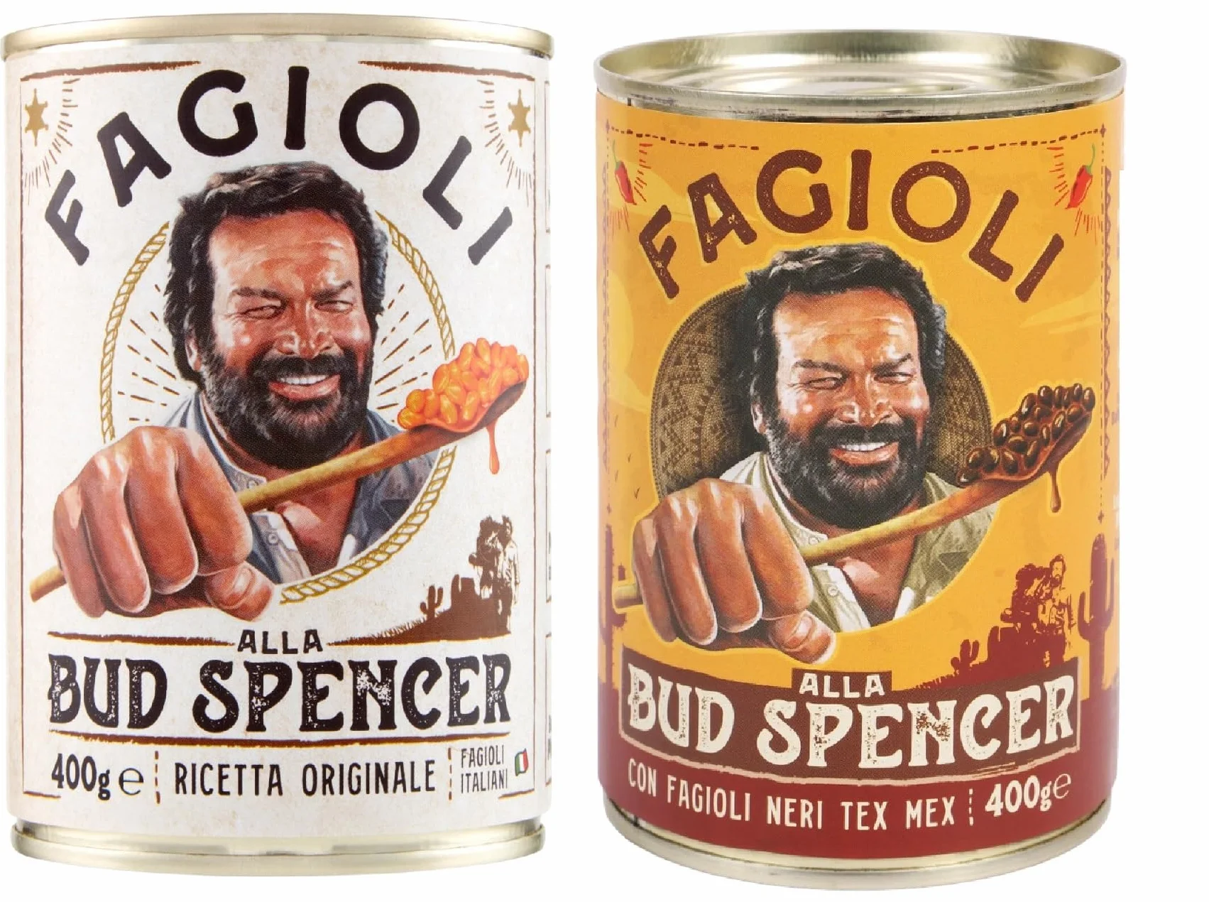 Fagioli alla Bud Spencer – Haricots cuisinés en sauce, boîte 400 g, Recette italienne originale ou Tex-Mex (fagioli neri) Prêts à réchauffer, Source de protéines, Italian + Italian Gourmet polpa 400g