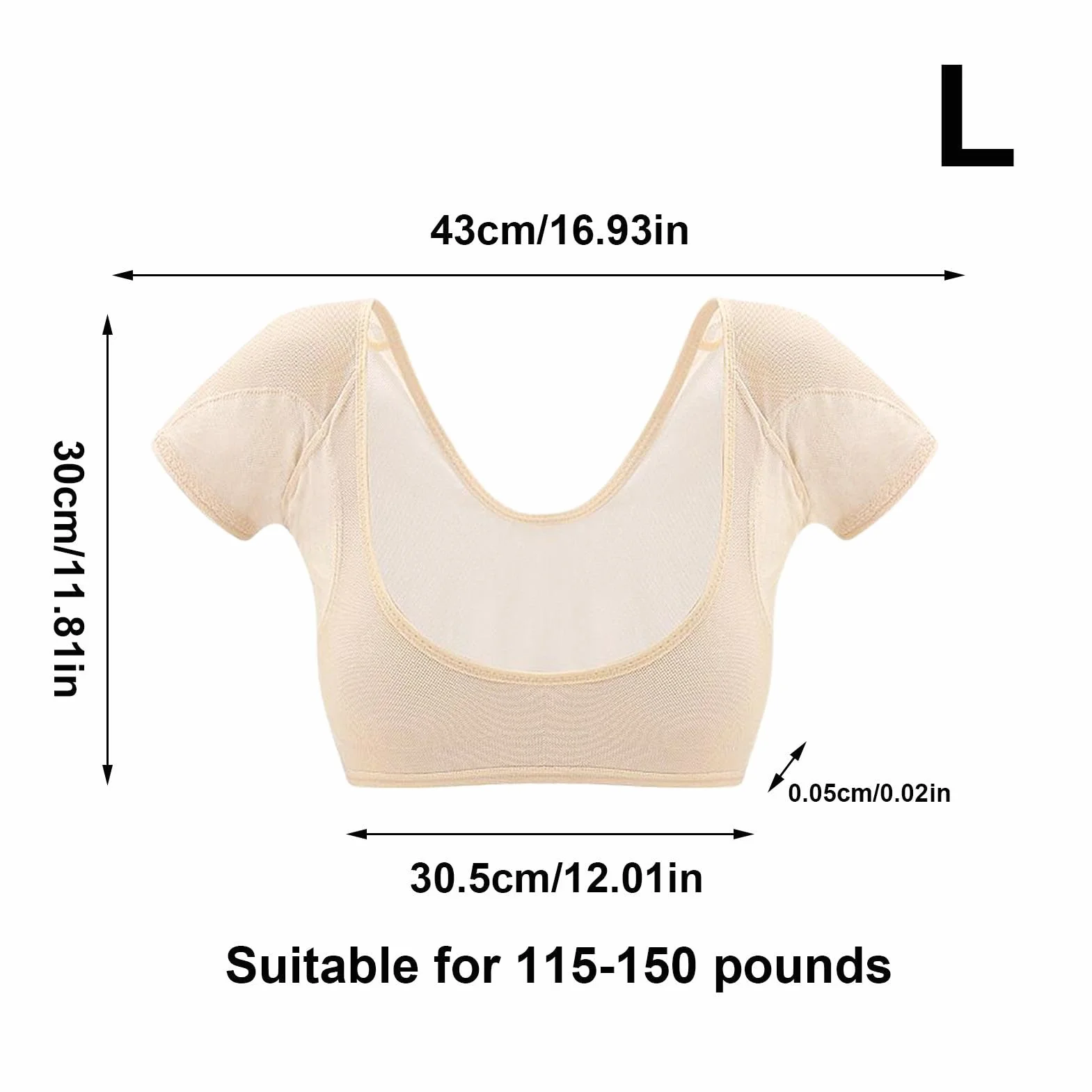 Gilet anti-transpirant à manches courtes pour femme lavable réutilisable séchage rapide