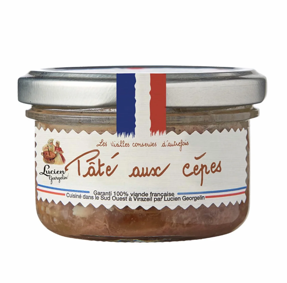 Lucien Georgelin Pâté aux cèpes 70g - Lot de 9 | Idéal pour les apéritifs ou le pique-nique