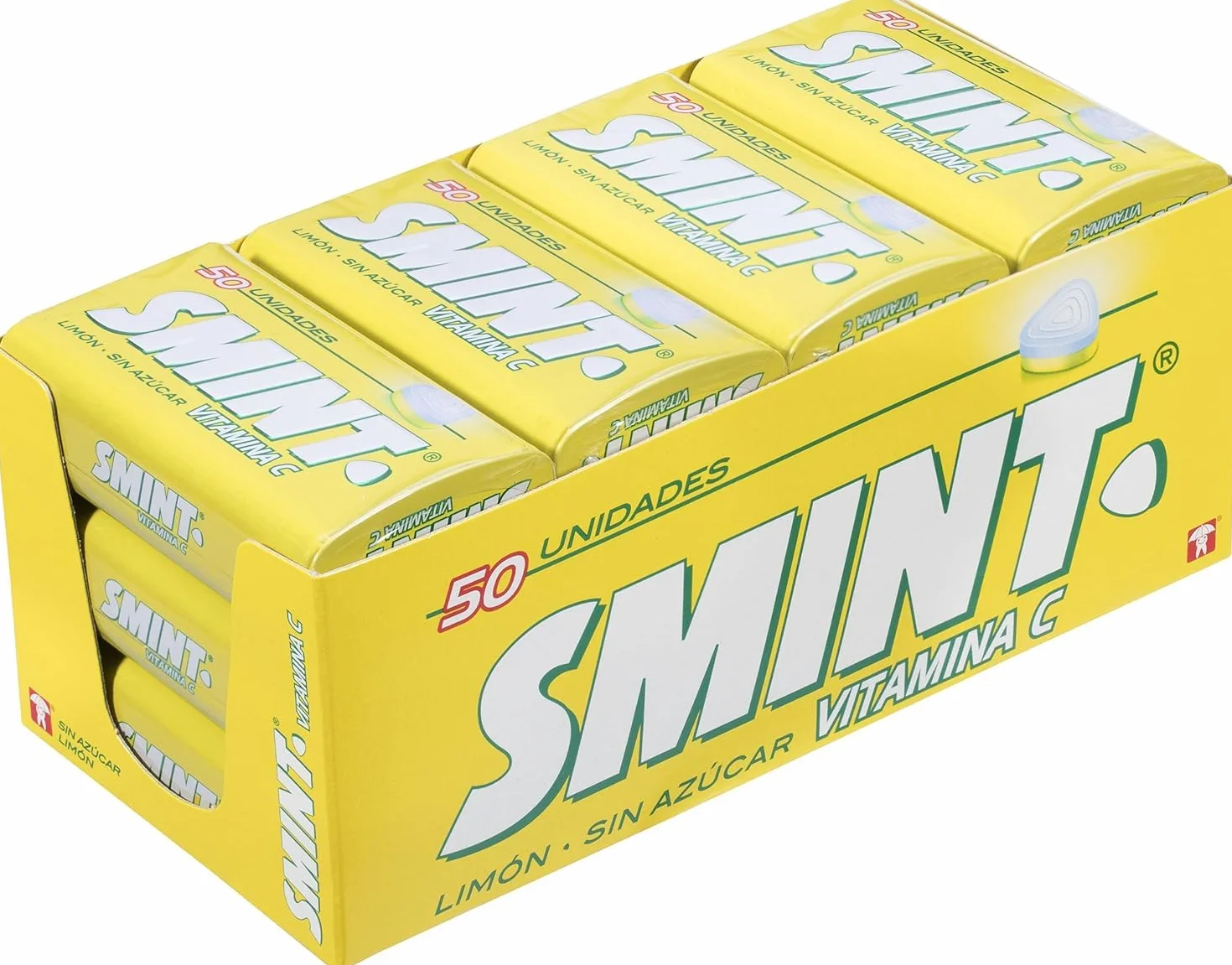 Smint Mints Citron, comprimés de caramel sans sucre - 12 unités de 35 g chacune. (Total 420 gr.)