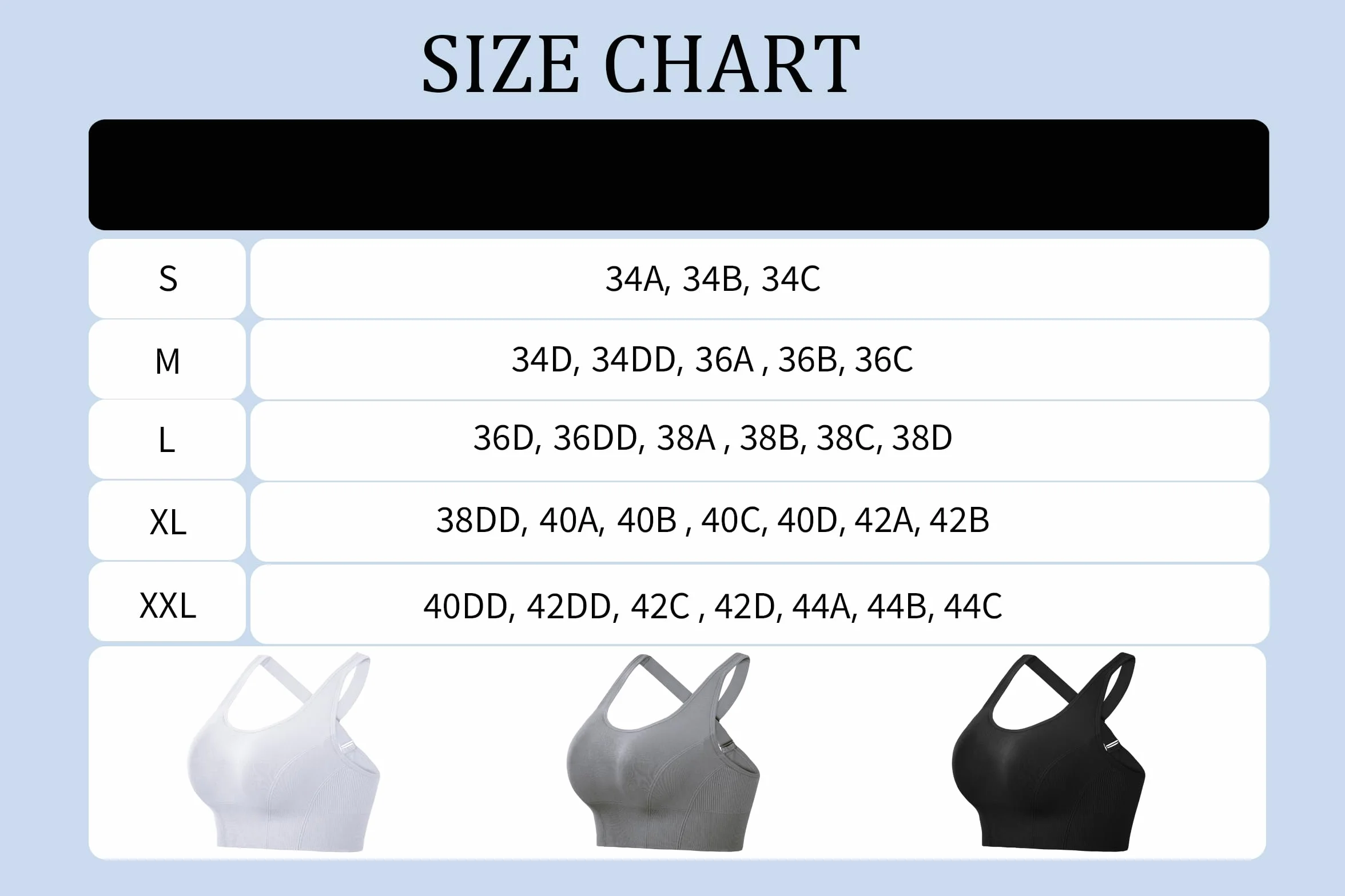 Brassiere Sport Femme Maintien Fort sans Armature Coussinets Amovibles Yoga Course Fitness