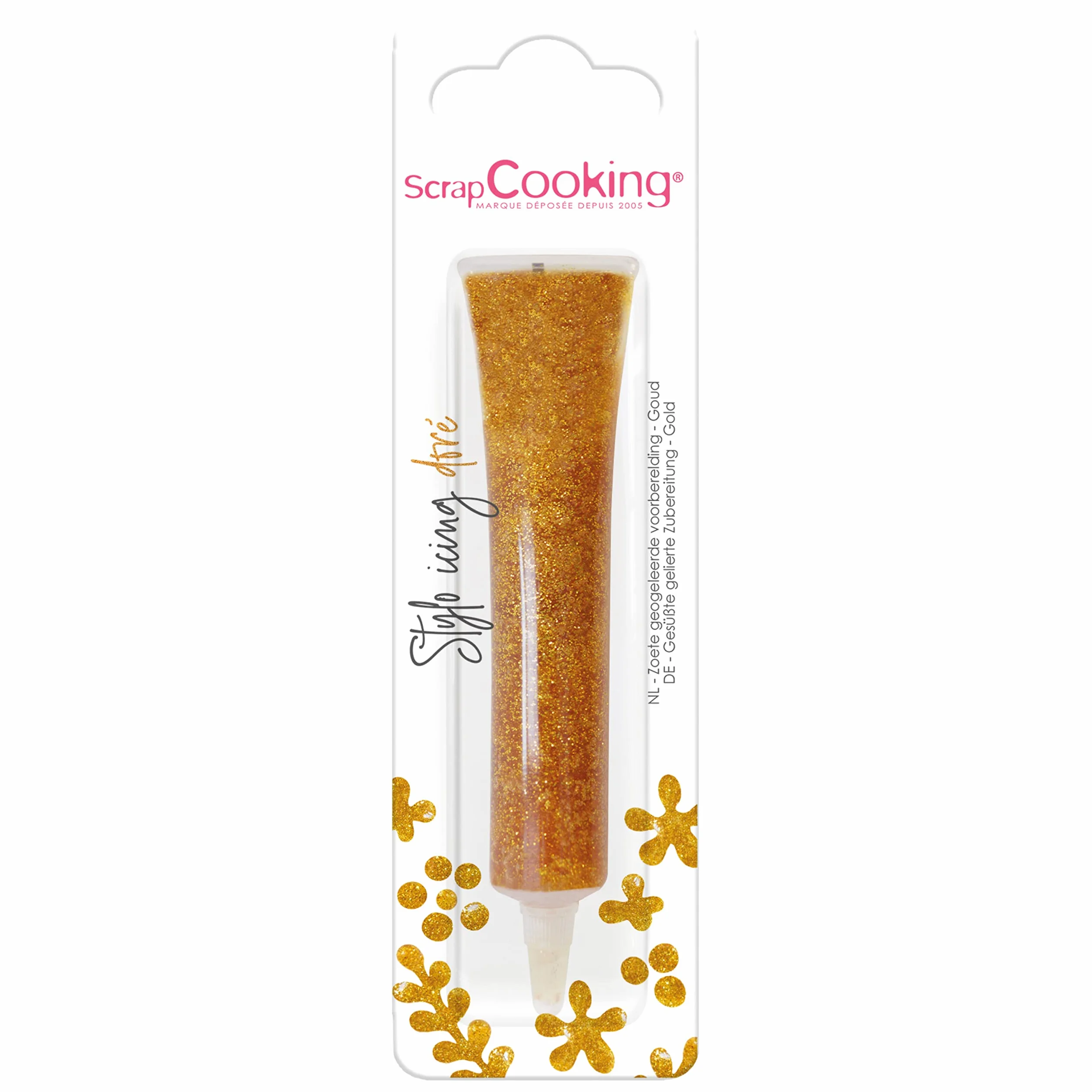 ScrapCooking - Stylo Icing Doré - Stylo de Glaçage Alimentaire Pâtisserie 26 g - Crayon Décoratif Comestible - Écrire & Dessiner sur Desserts, Gâteaux & Biscuits - Anniversaire Noël - Or Gold - 7066