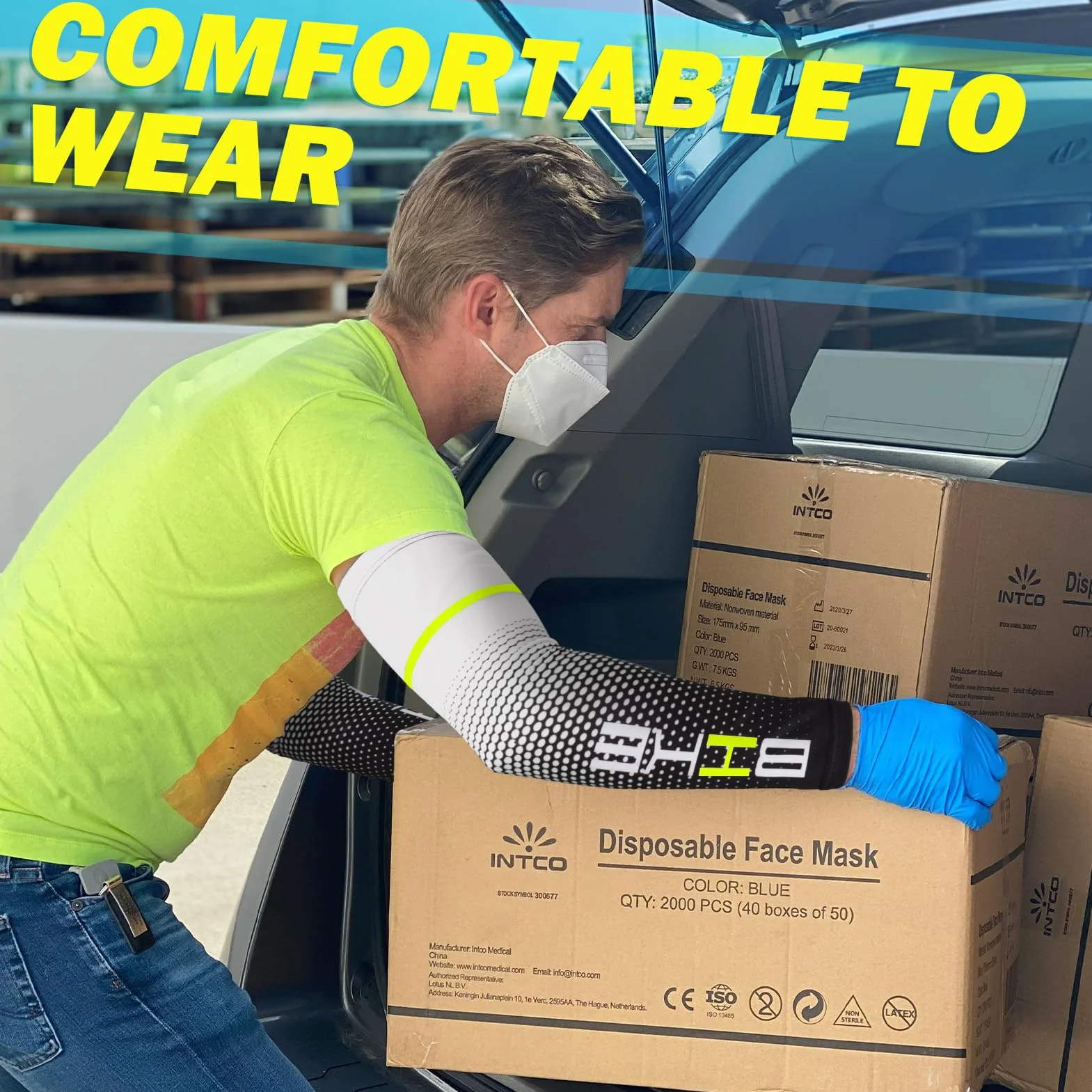 beister Manchettes de Bras UPF 50+ Anti-UV Protection Manchons de Refroidissement Antidérapants Sport Compression