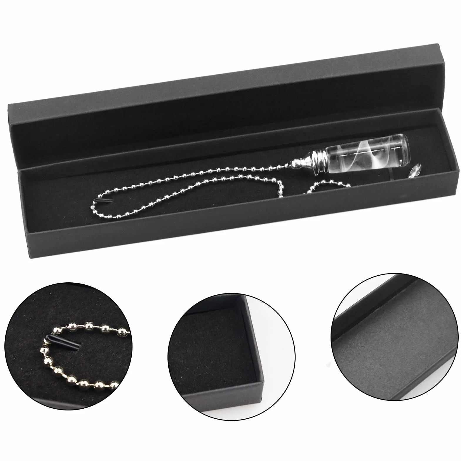 Boîte-cadeau de bijoux en carton rectangulaire avec éponge pour collier bracelet (noir)