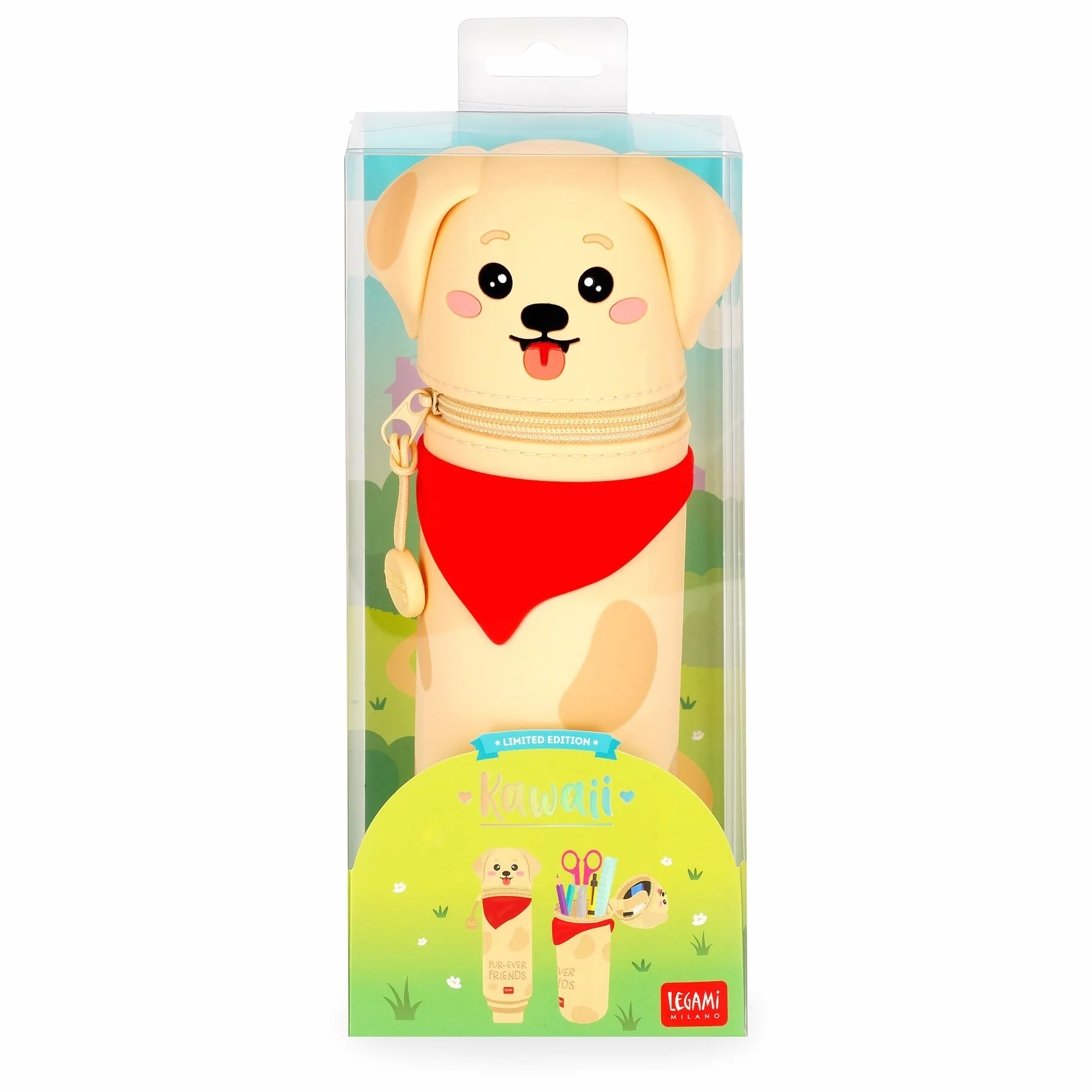 LEGAMI Kawaii Étui École 2 en 1 Silicone Souple Golden Porte-stylos Table Fermeture à Glissière