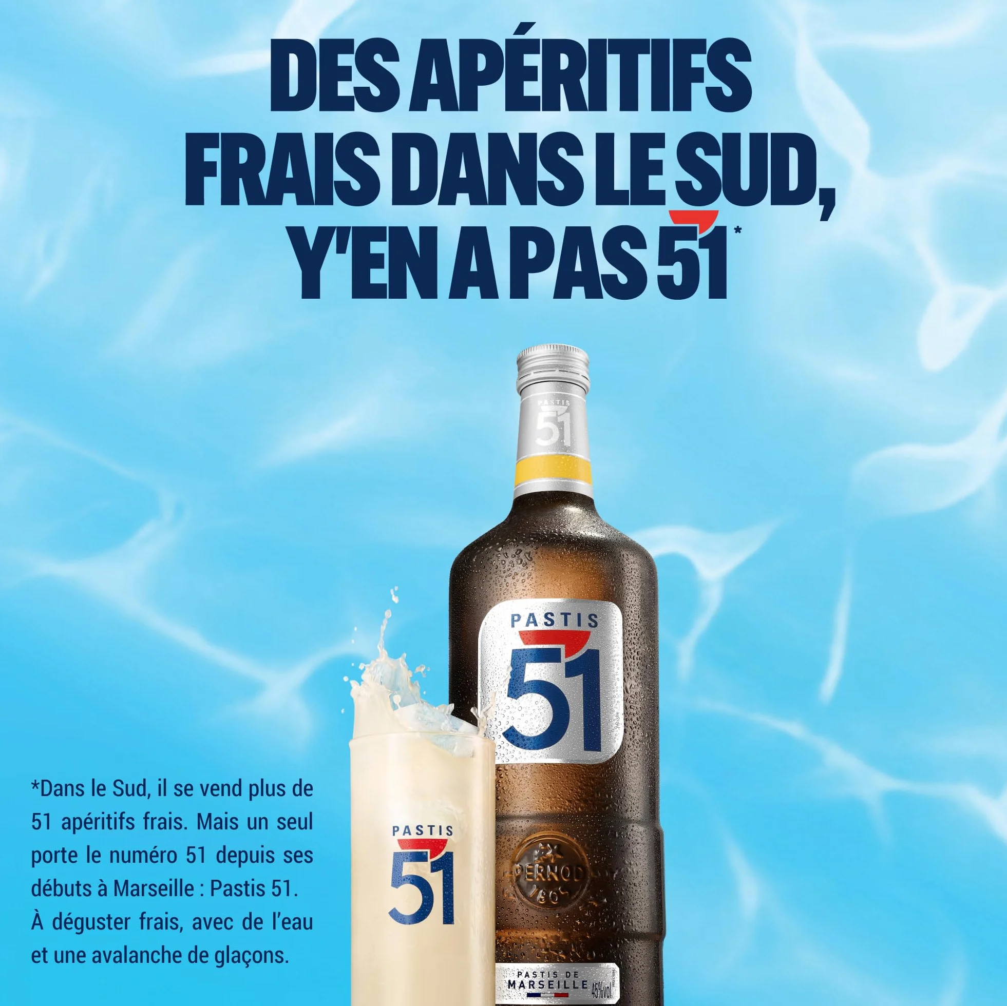 PASTIS 51 Apéritif anisé Pastis de Marseille - 45%, 150cl