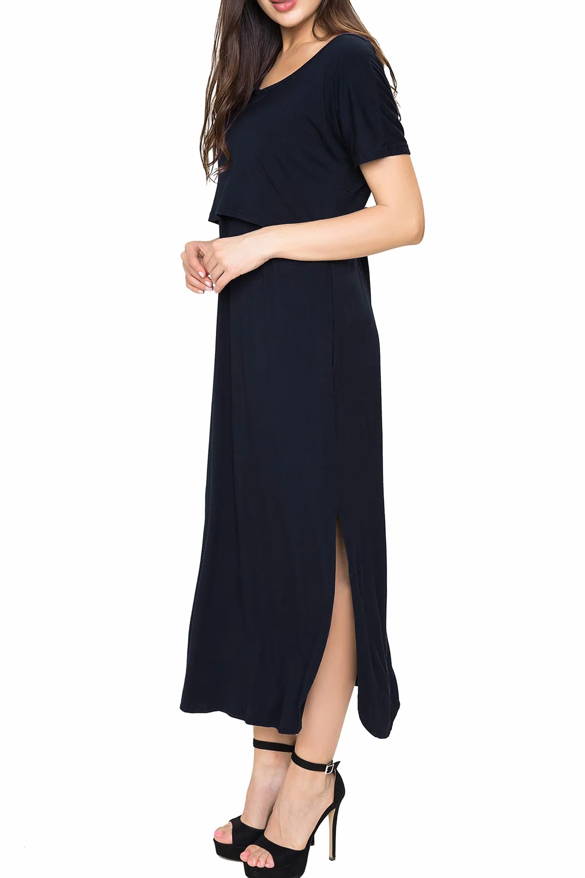 Longue Robe Allaitement Femme Grossesse Maternité