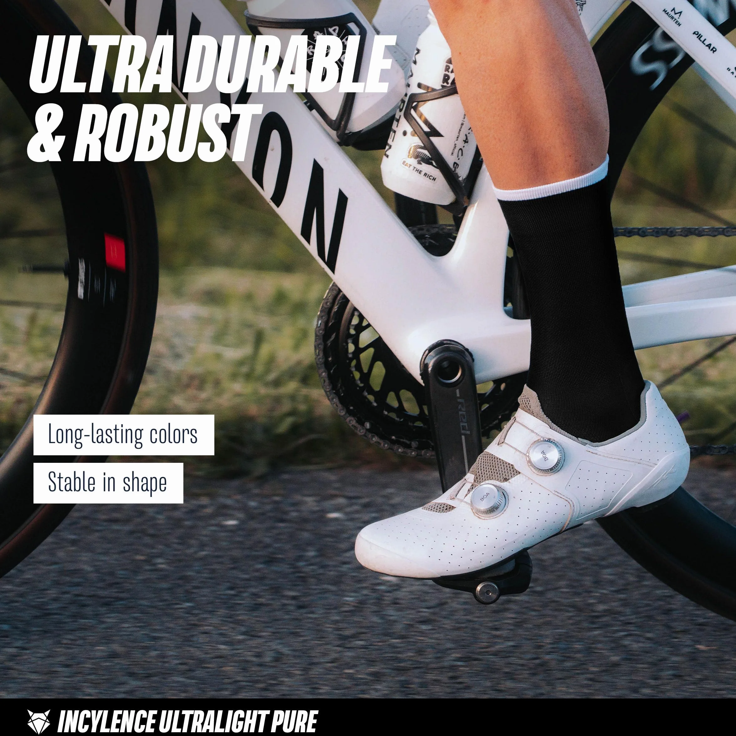 INCYLENCE Lot de 2 paires Chaussettes de Vélo Course Homme Femme – Compression Légère Respirantes Coutures Lisses Orteils
