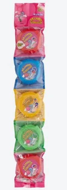 Boîtes de Bubble Gum 90g 4 Goûts Acidulé Fruit Lot de 5