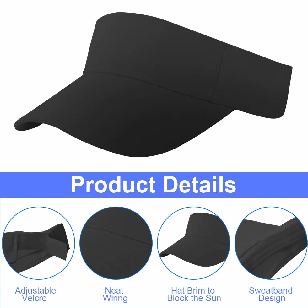 Aomig Visière Casquette Anti UV Femmes Réglable Été Base-Ball Golf Tennis Hommes Soleil Beach