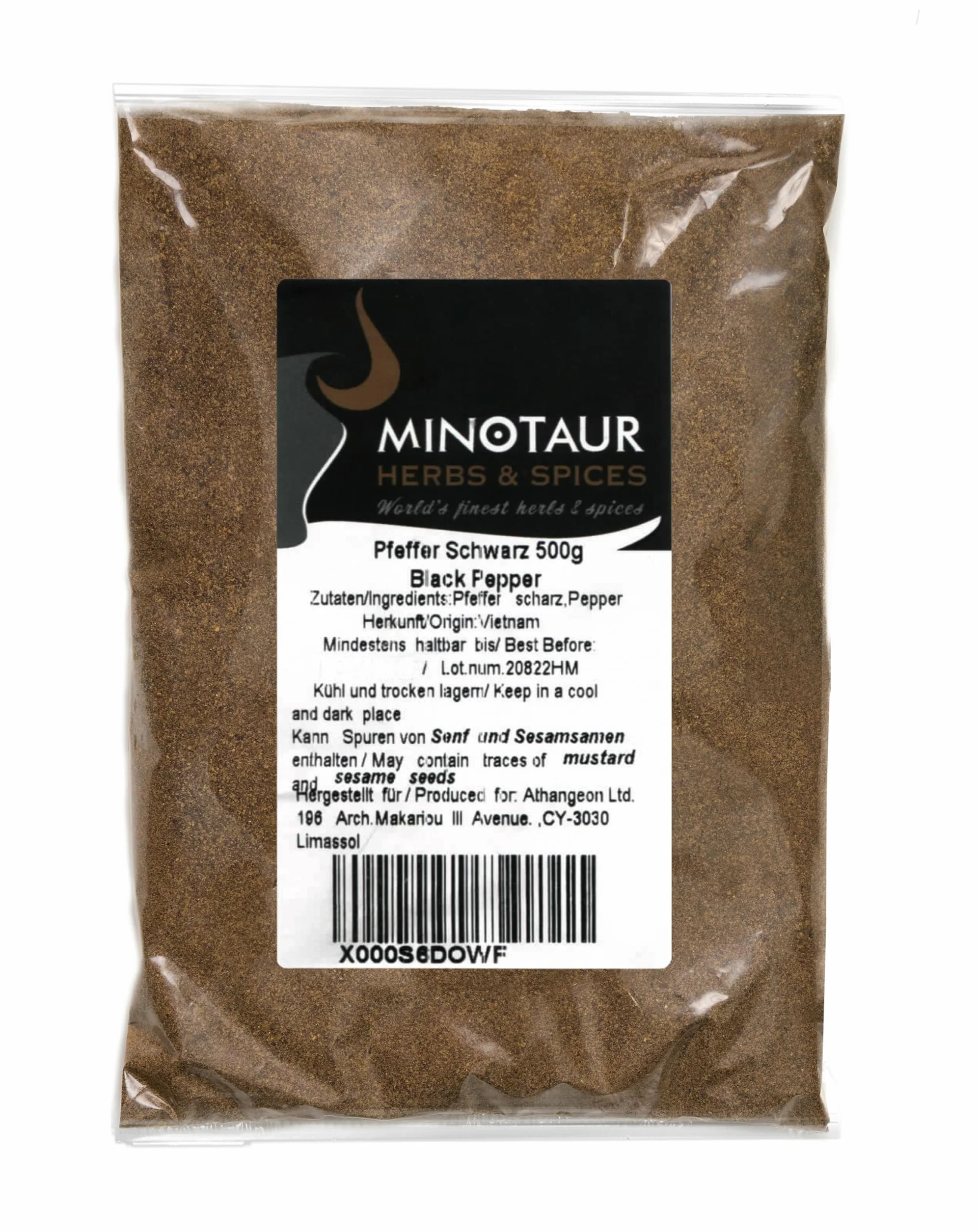 Minotaur Spices | Poivre noir moulu | 2 x 500 g (1 Kg)