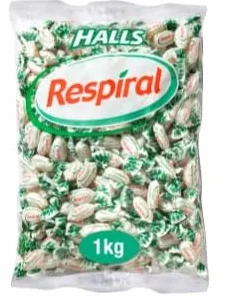 Respiral Caramels au Menthol, Grand Sachet de 1 kg, Format Professionnel pour Pharmacies, Bars ou Bureaux
