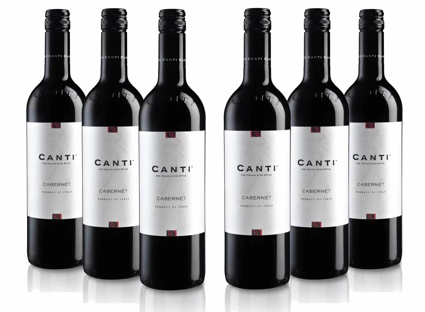Canti - Cabernet Vin Rouge Italien Sec, Saveur Équilibrée et Tannique, Goût Robuste et Minéral, 6x750 ml
