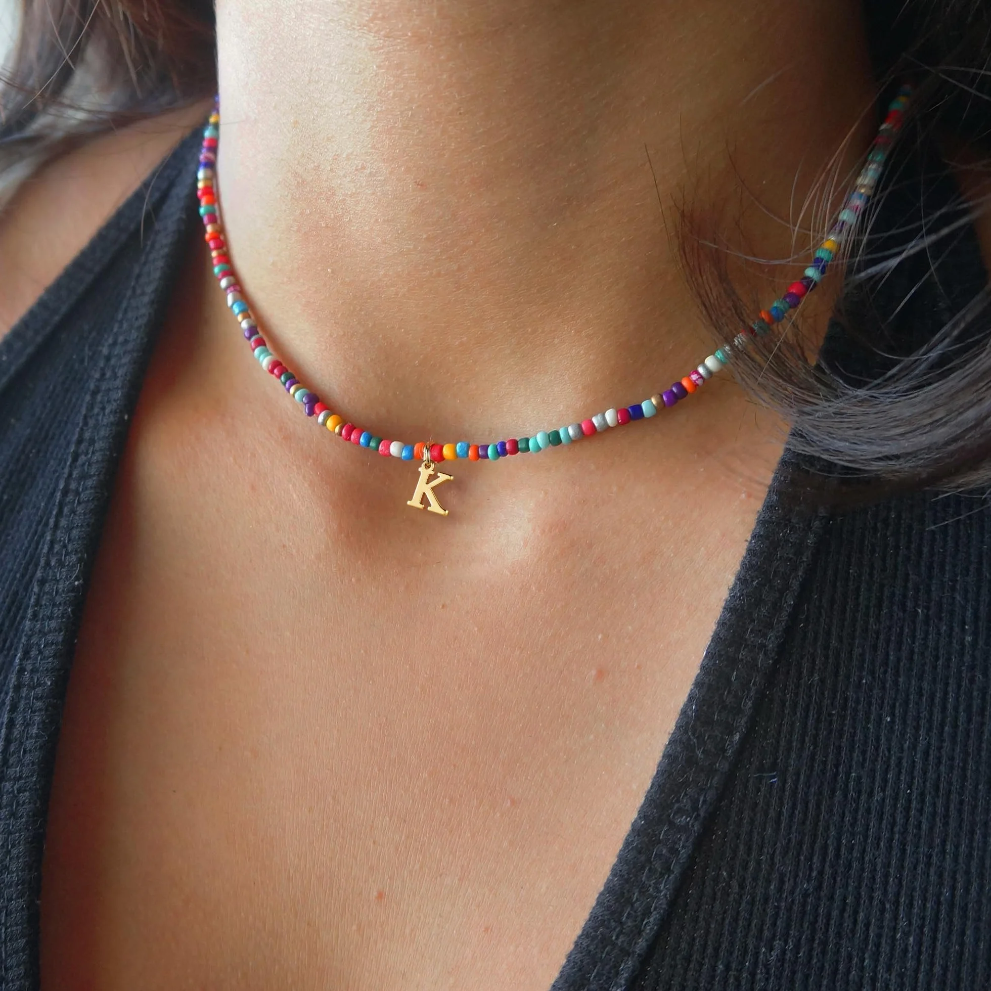 Collier Perle Personnalisé Fait à la Main Y2k Bohème pour Fille Femme Adolescentes