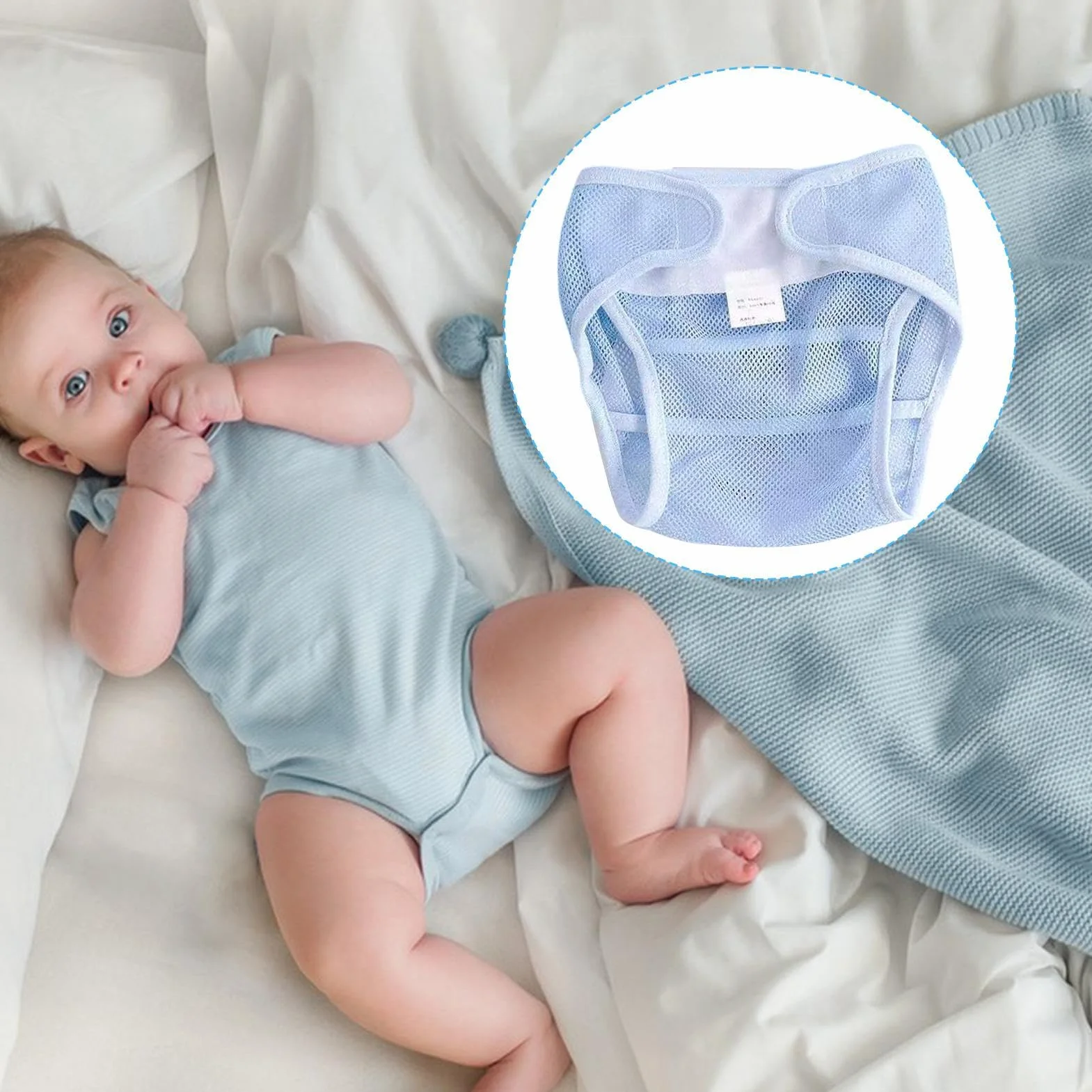 Couches en tissu réutilisables Couvre-couches Housse en maille légère respirante pour peaux sensibles nuit Protection fuites