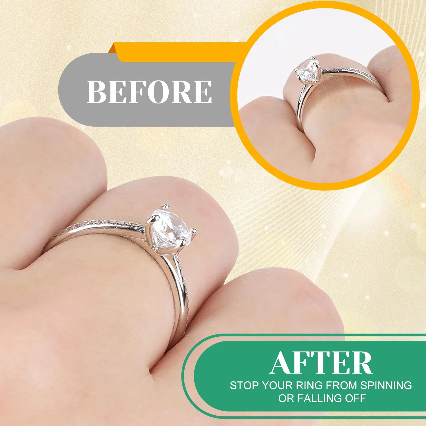 Coopache Réducteur de Bague en Silicone Ajusteur Taille Bague Femme Homme