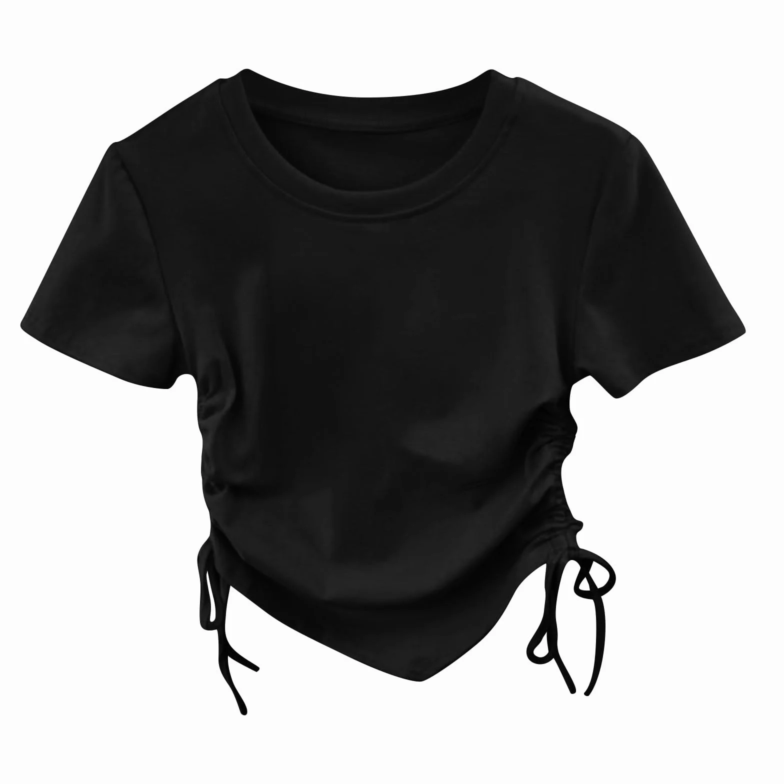 Tee Shirt Enfant Fille Manche Courte Col Rond Légère Fluide T Shirt été Ado Fille Casual Haut Tops 3-14 Ans