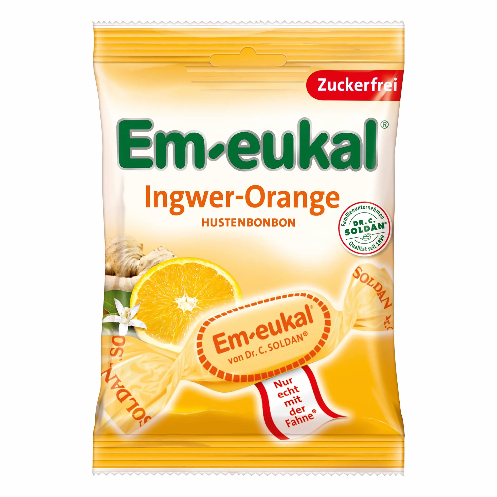 Em-eukal Gingembre-Orange sans sucre 75g, paquet de 10 (10 x 75g)
